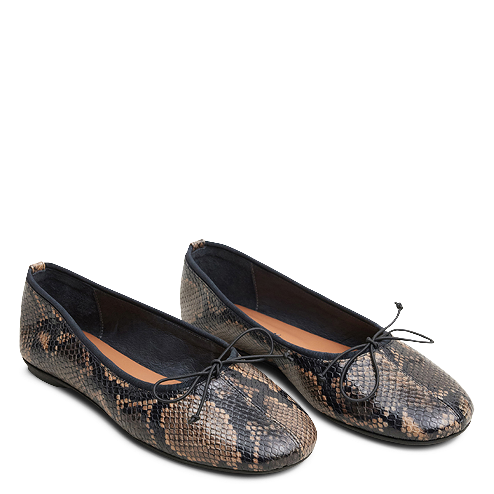 Ballerines python en cuir JONAK Marron