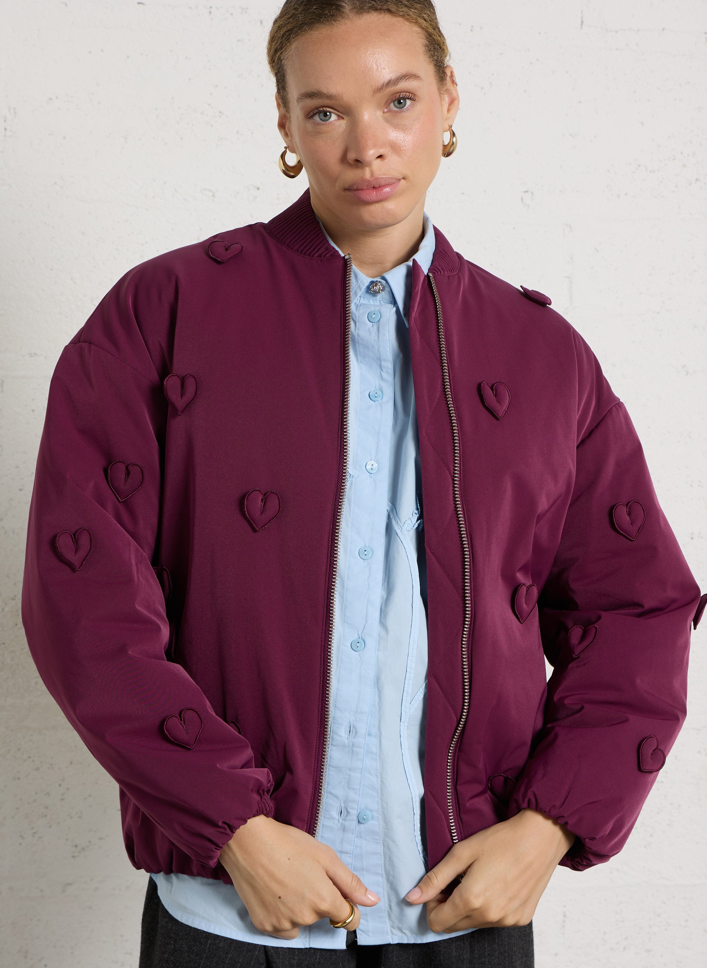 Varsity-collar jacket FABIENNE CHAPOT Red