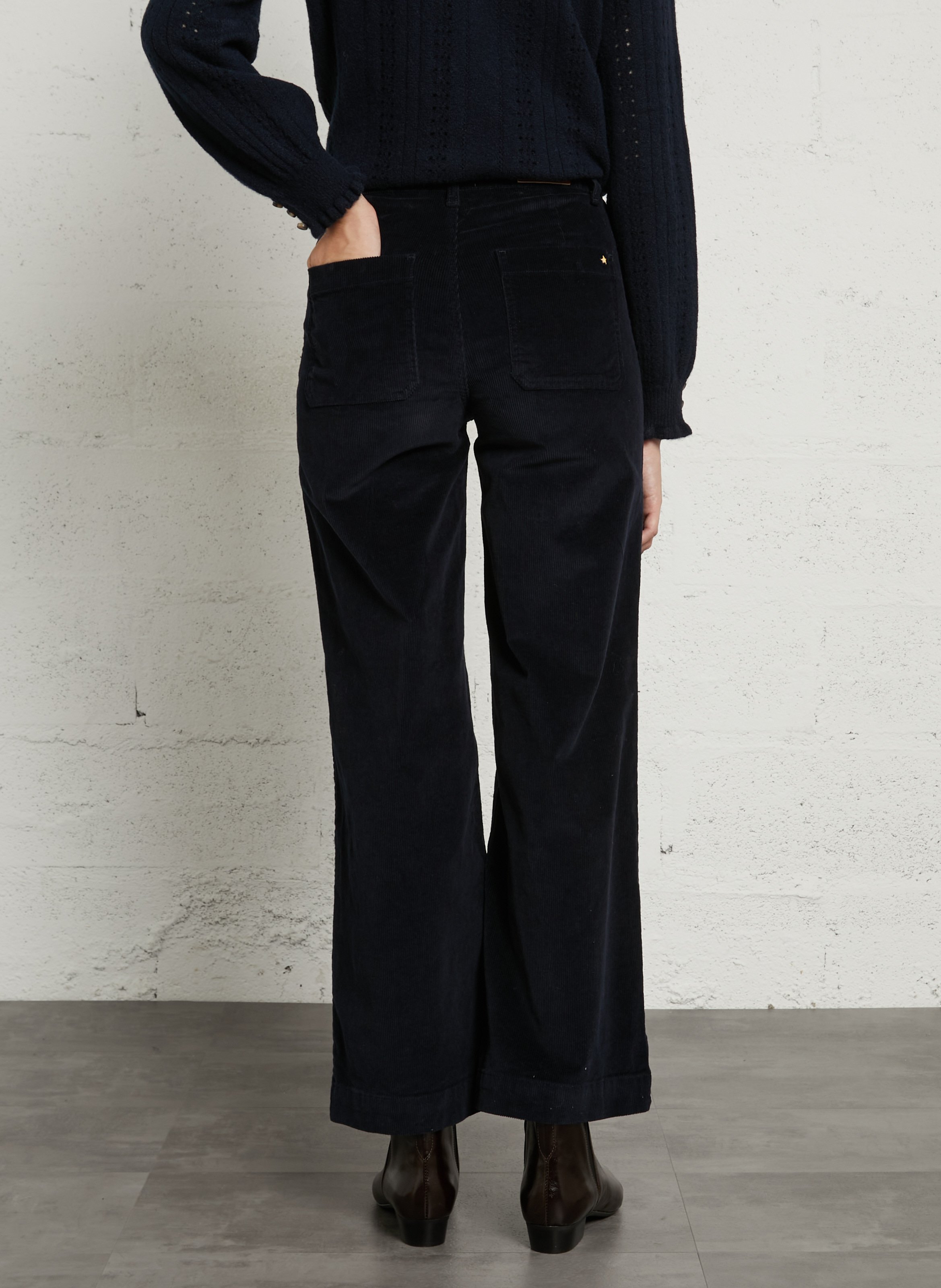 Wide-leg cotton-blend jeans LA PETITE ETOILE Blue