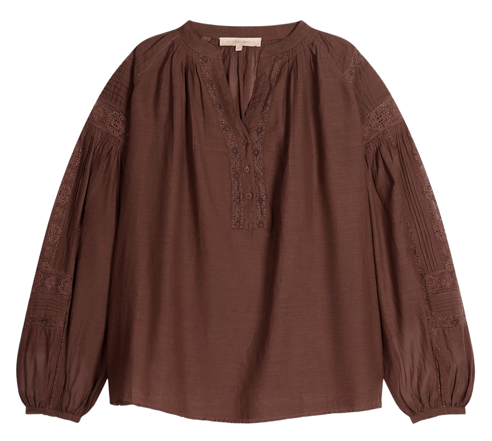 Long-sleeved lace blouse | Brown VANESSA BRUNO Women
