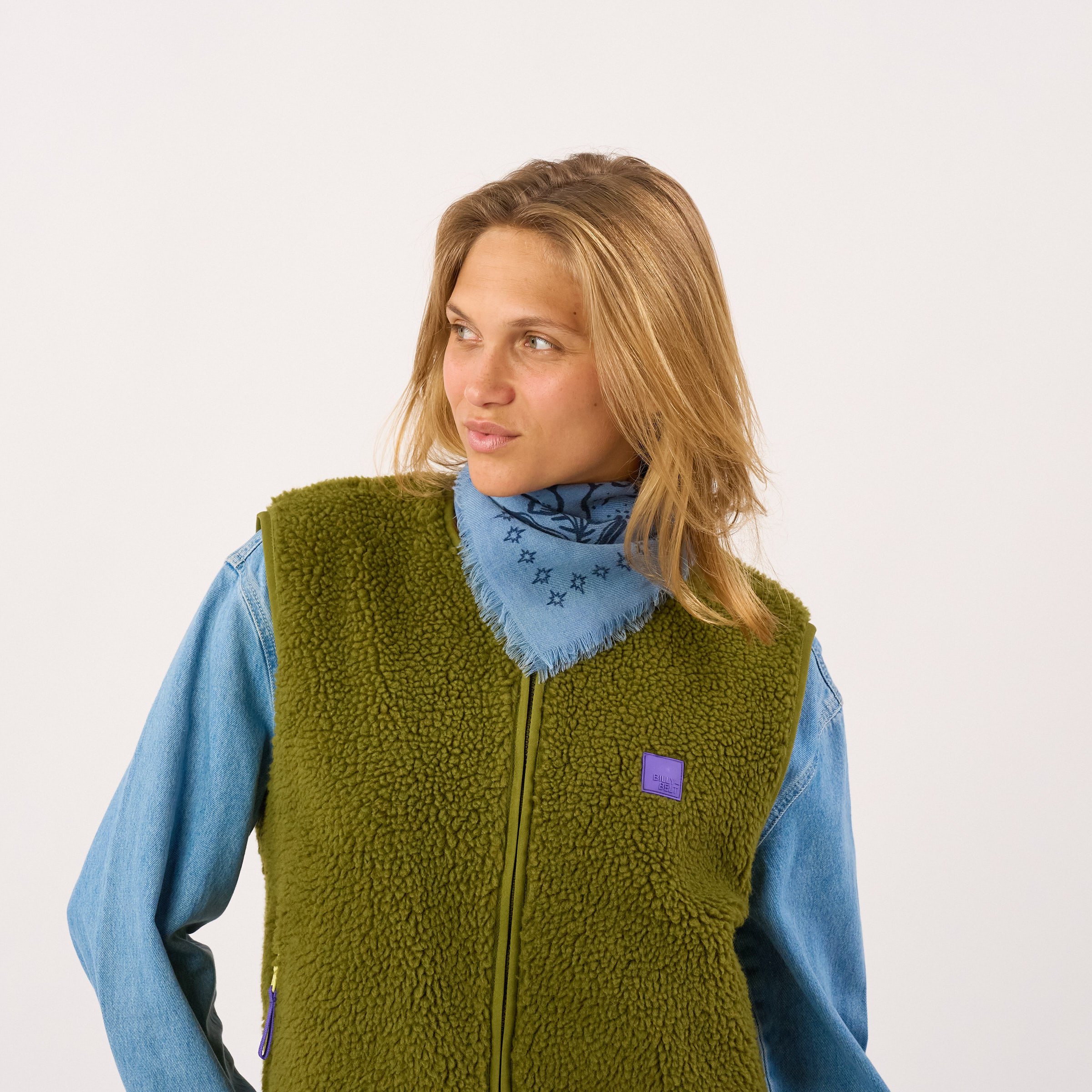 Small wool scarf alice | Blue BILLYBELT Women