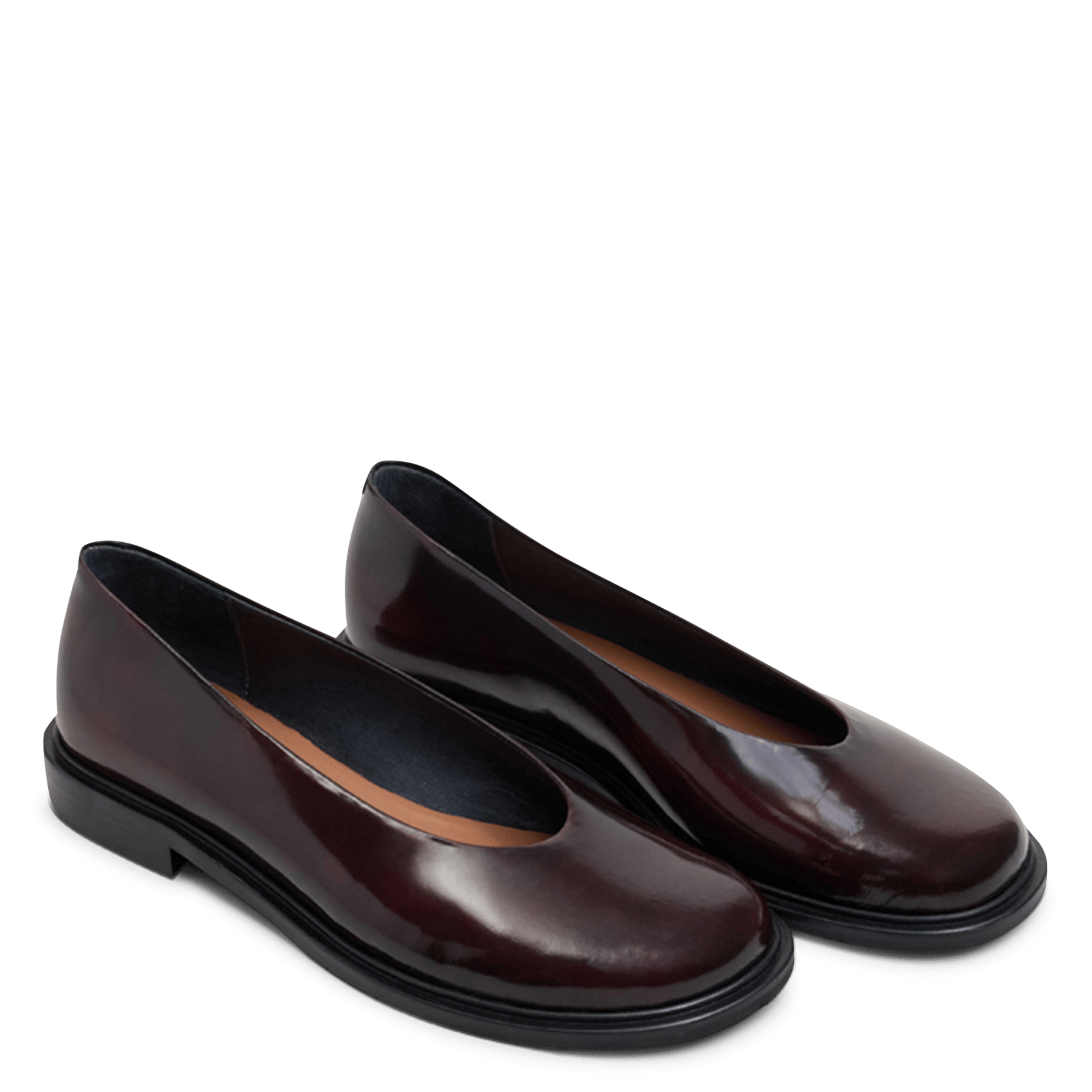Leren ballerina's | Rood JONAK Dames