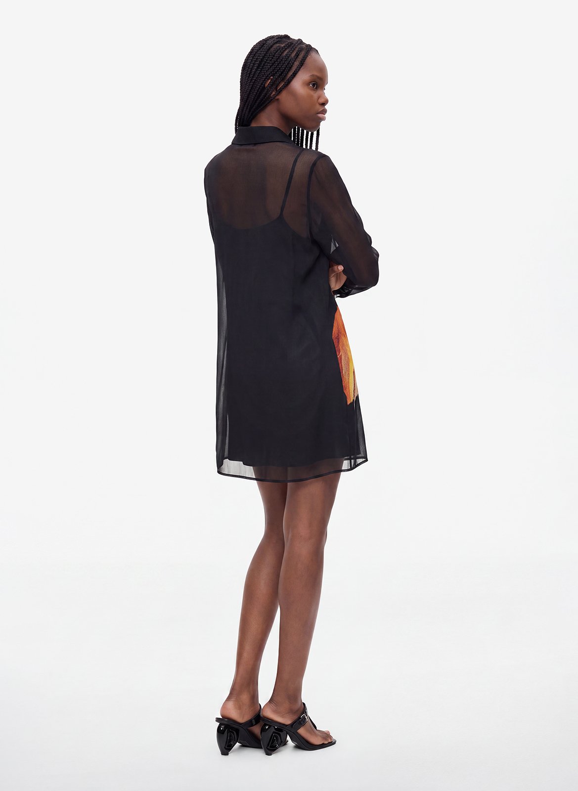 Short dress with classic collar DESIGUAL Black