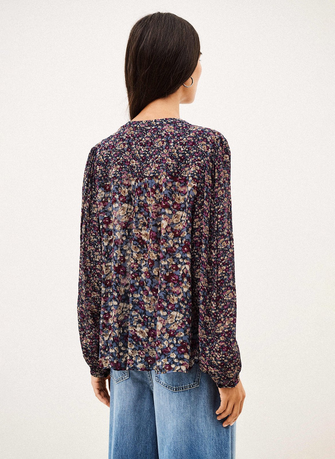 Weite Bluse mit Print BA&SH Blau