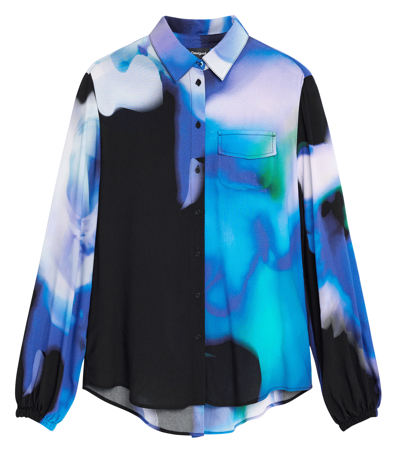 Chemise droite col classique imprimée DESIGUAL Bleu