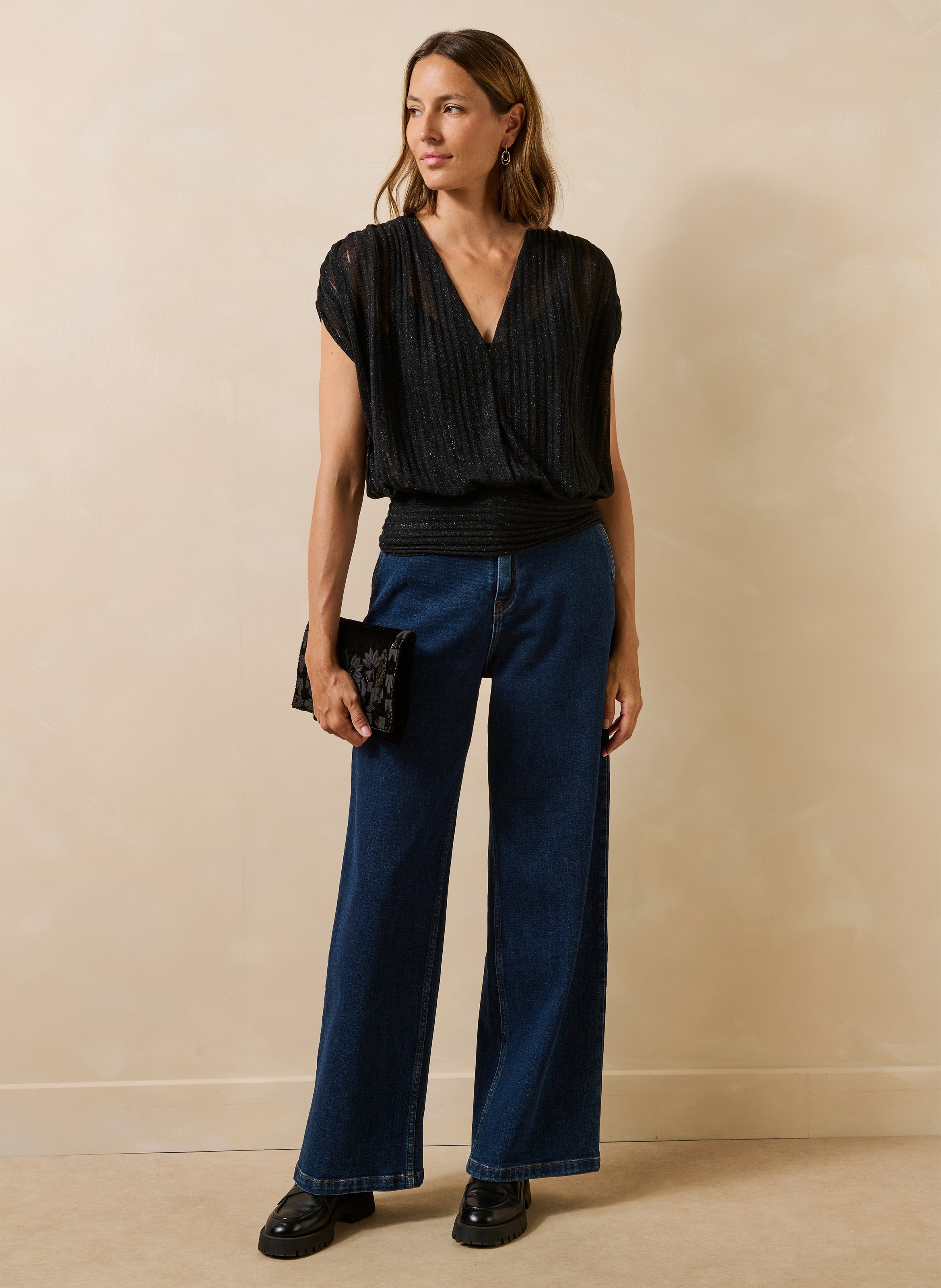 Top met V-hals LA FEE MARABOUTEE Blauw