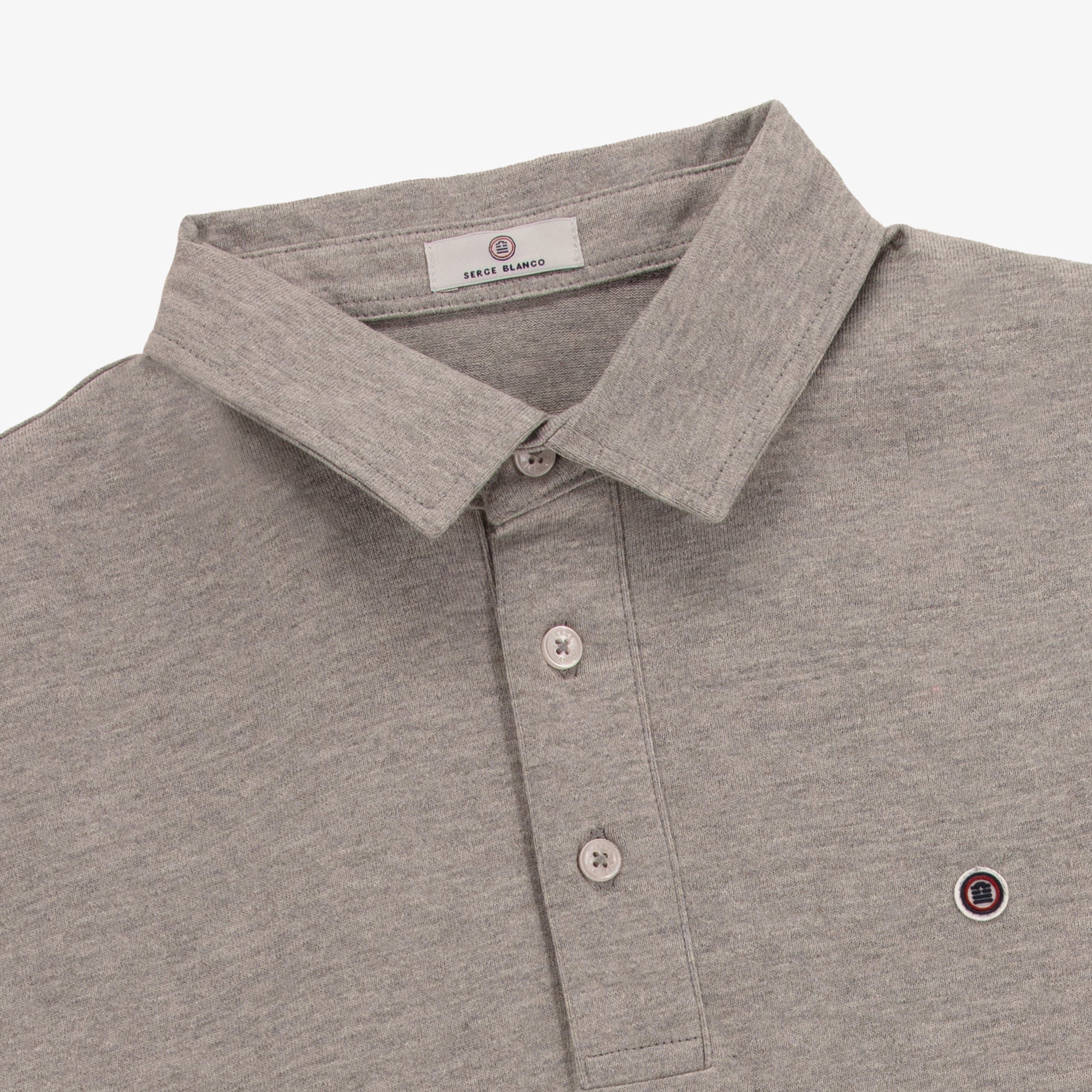 Short-sleeved polo shirt in cotton jersey SERGE BLANCO Grey