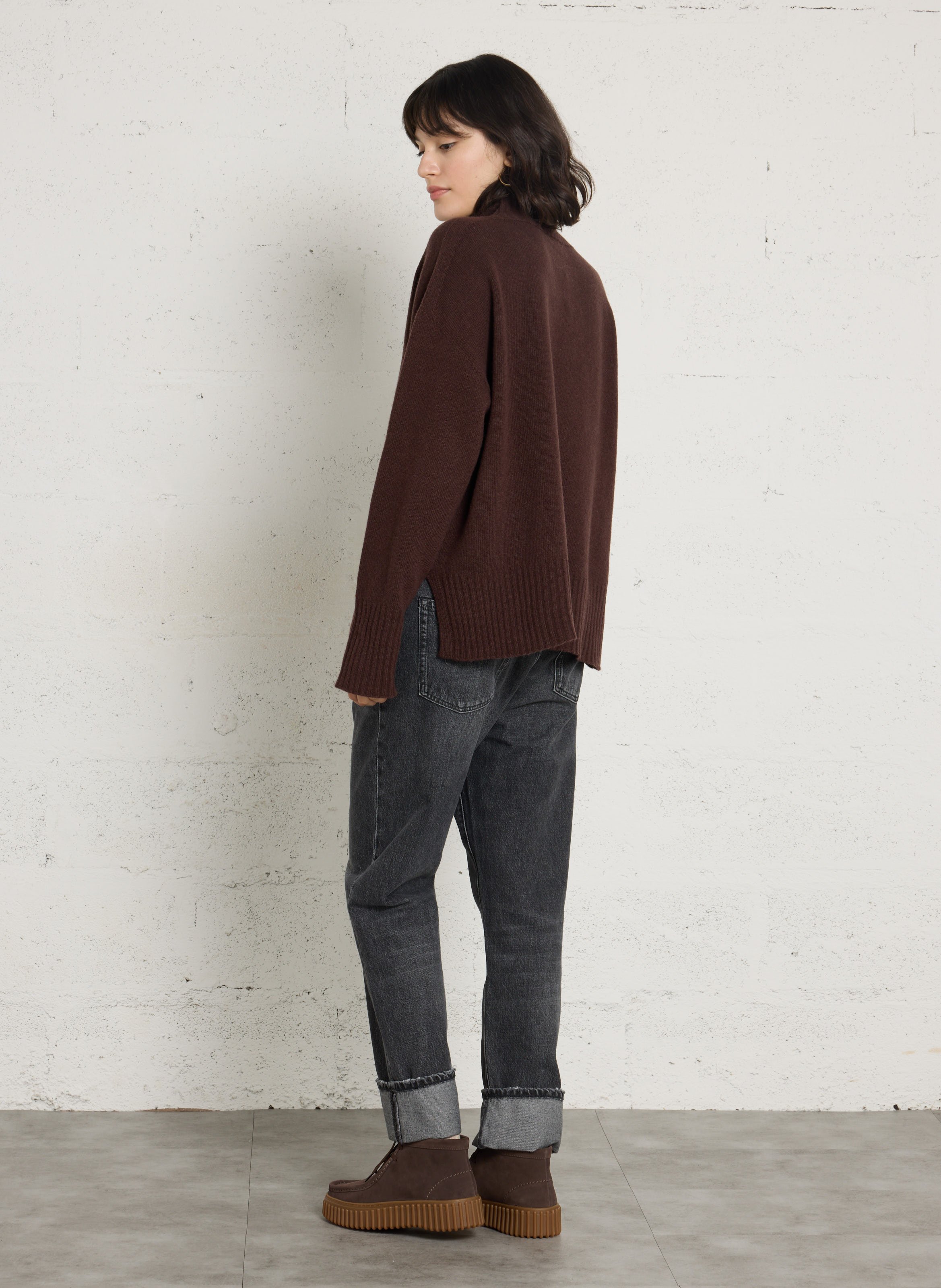 Bottines à lacets en cuir velours CLARKS Marron