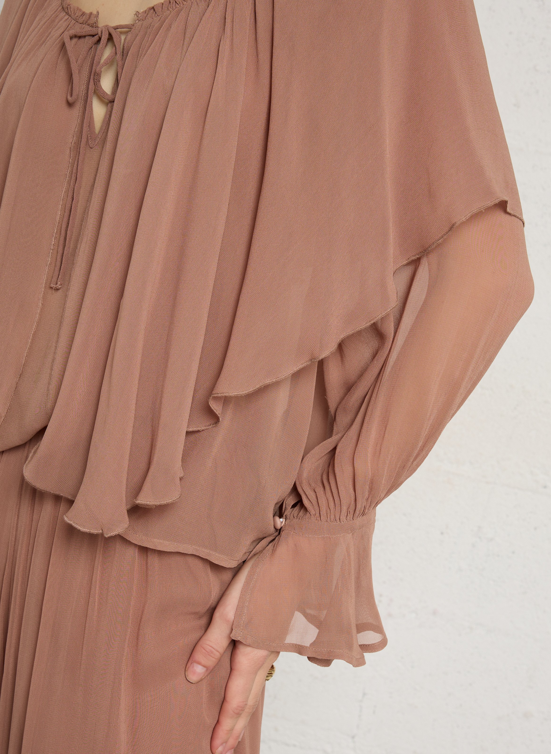 Fluid blouse with ruffles IKKS Brown