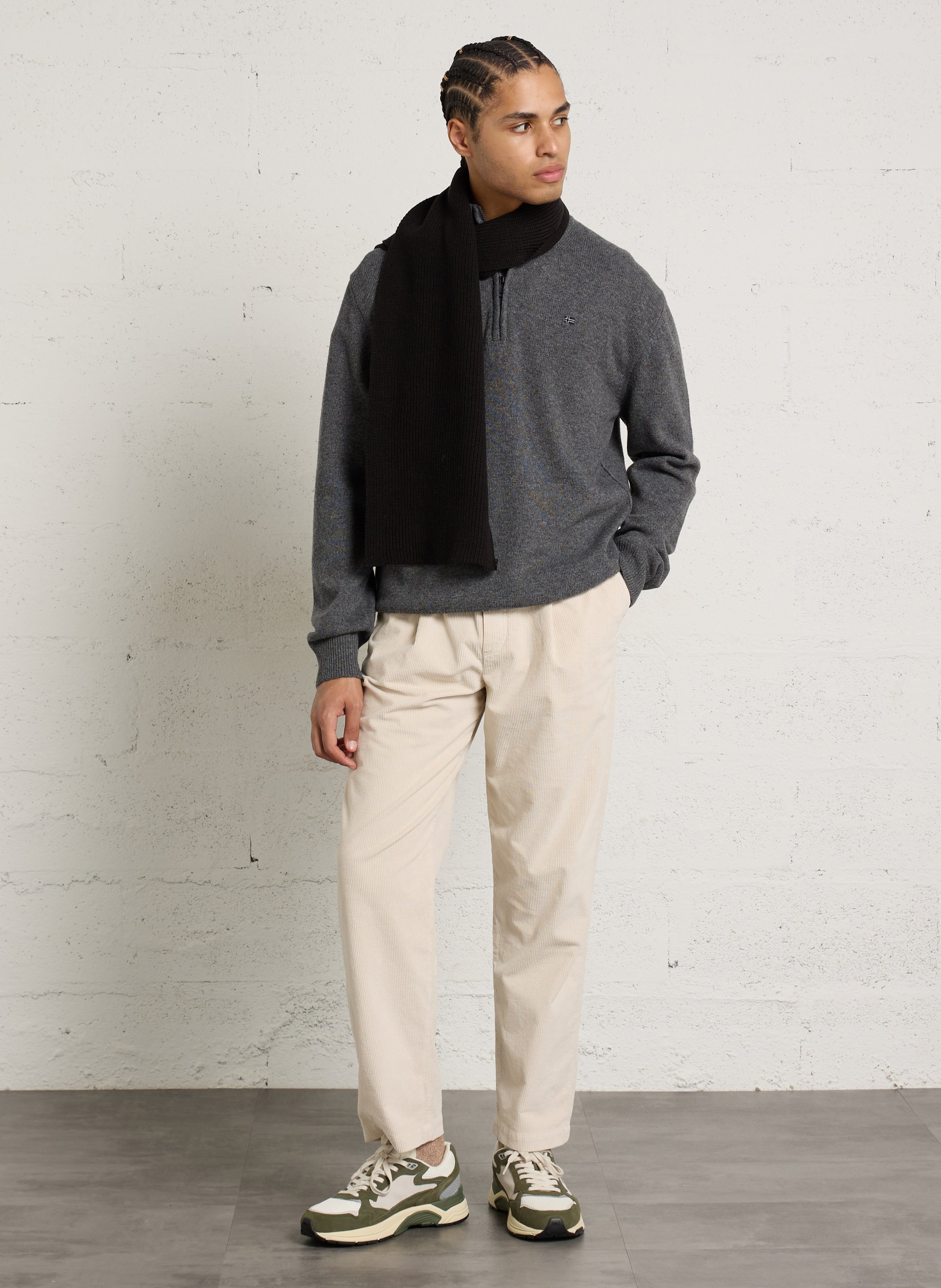 Pull droit en laine mélangée NAPAPIJRI Gris