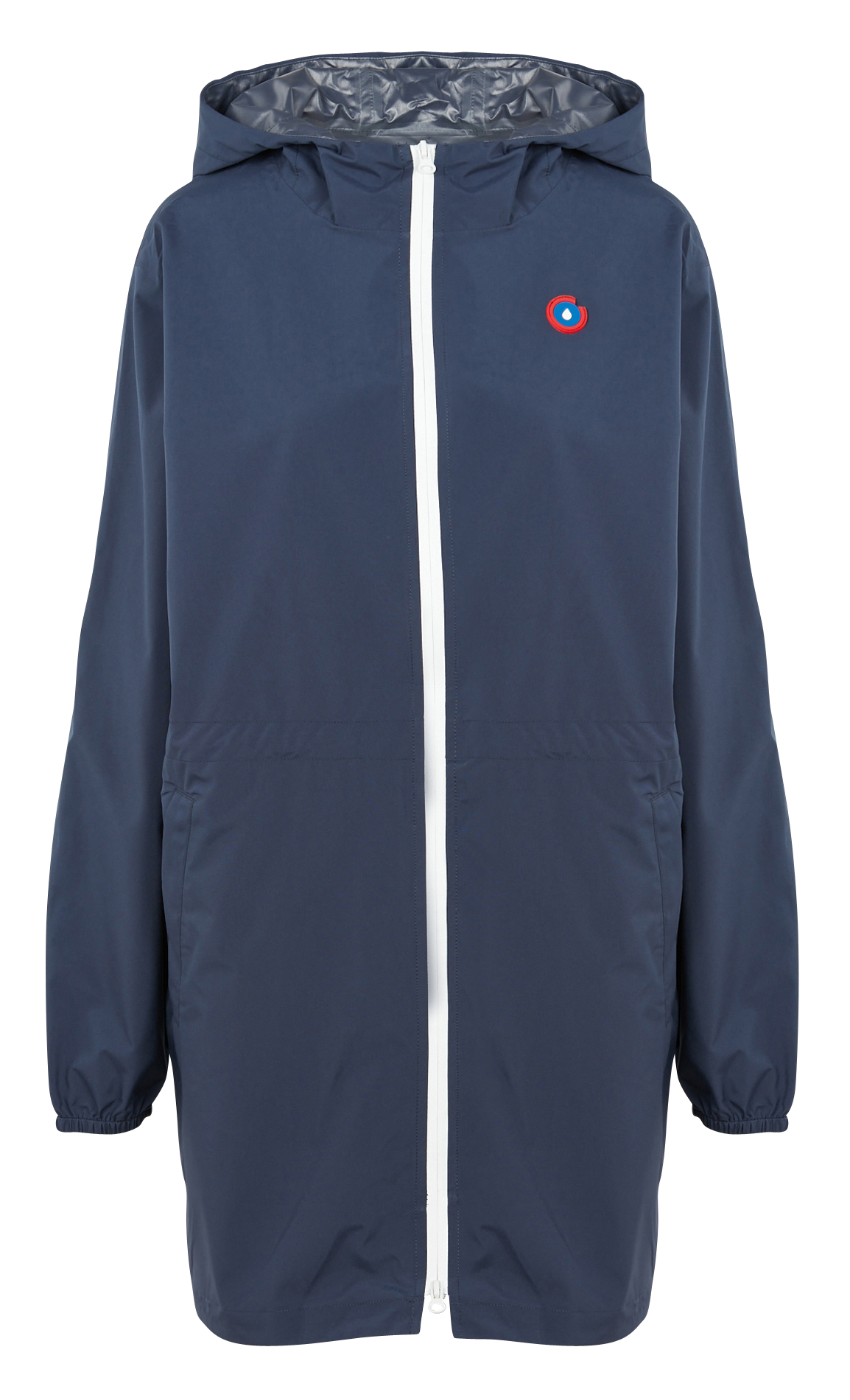 Imperméable long à capuche convertible  AMELOT Indigo