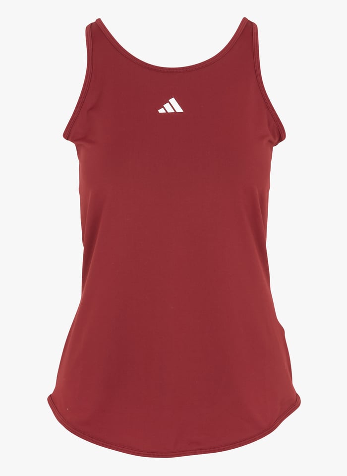 Camiseta de tirantes con cuello redondo y logotipo serigrafiado en violeta