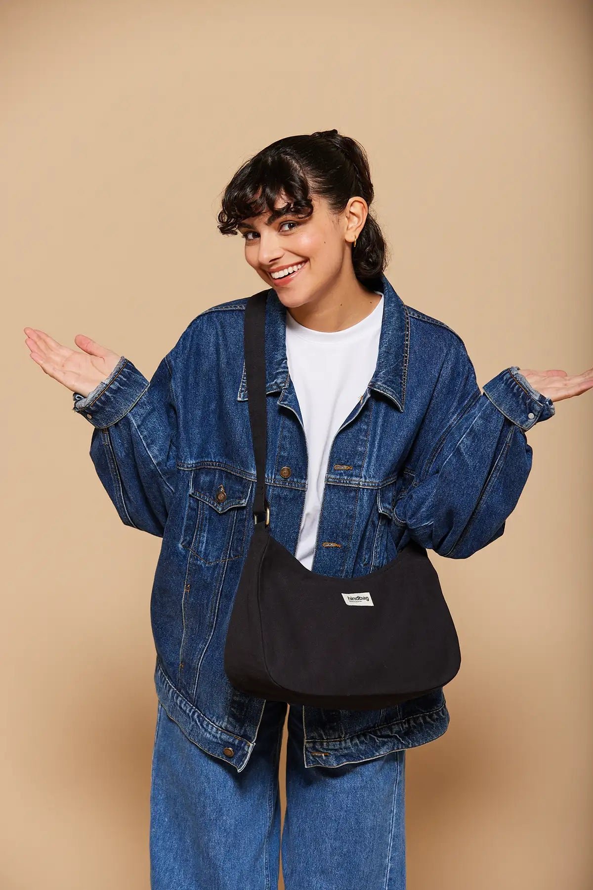 Cotton handbag HINDBAG Black