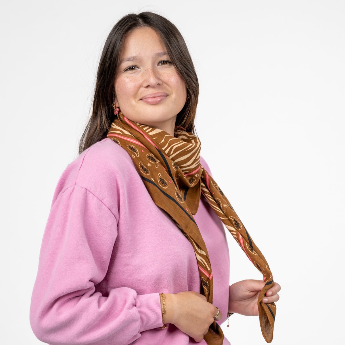 Organic cotton scarf BILLYBELT Brown