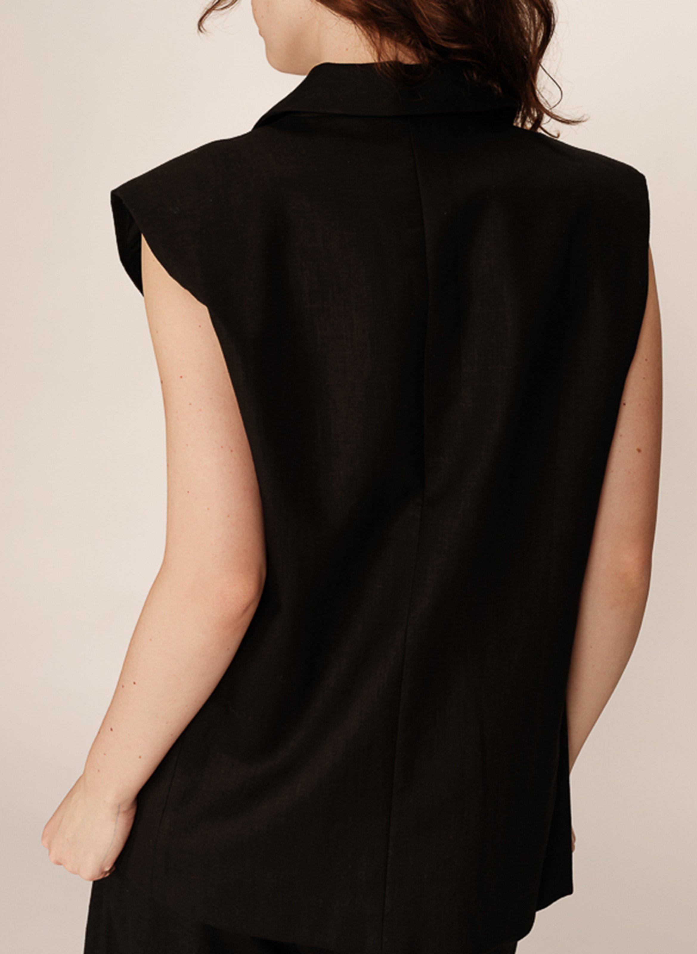 Straight linen-blend jacket  GRACE ET MILA Black