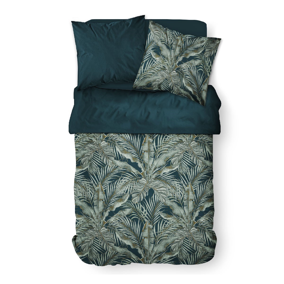 Jungle print cotton bedding set TODAY LINGE DE MAISON Blue