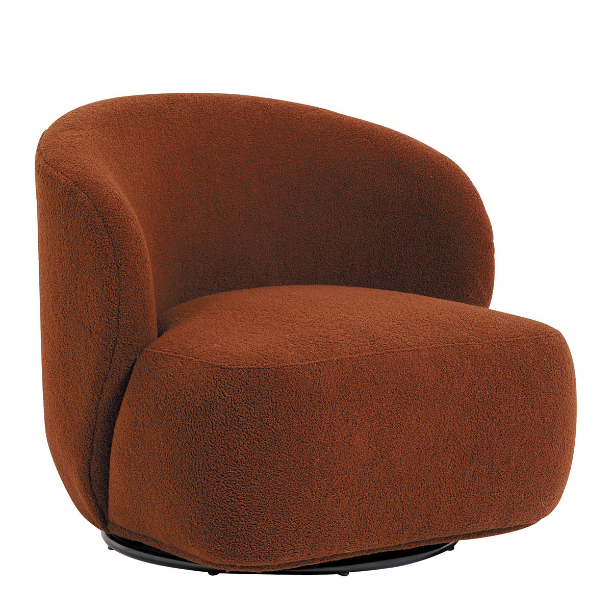 Lisette armchair in terracotta bouclé fabric BLANC D'IVOIRE Red