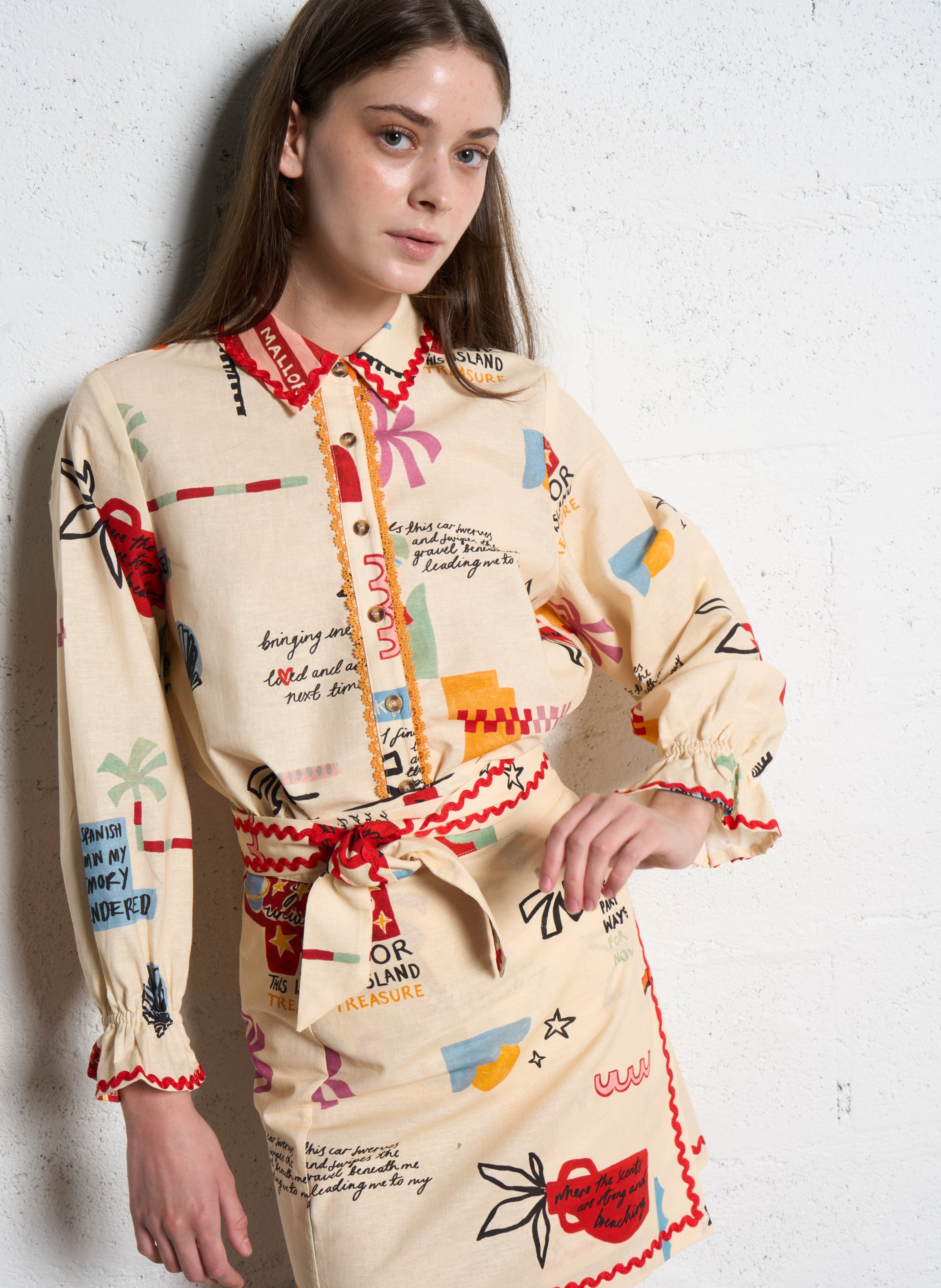 Cotton and linen shirt with classic collar NEVER FULLY DRESSED Multicolored