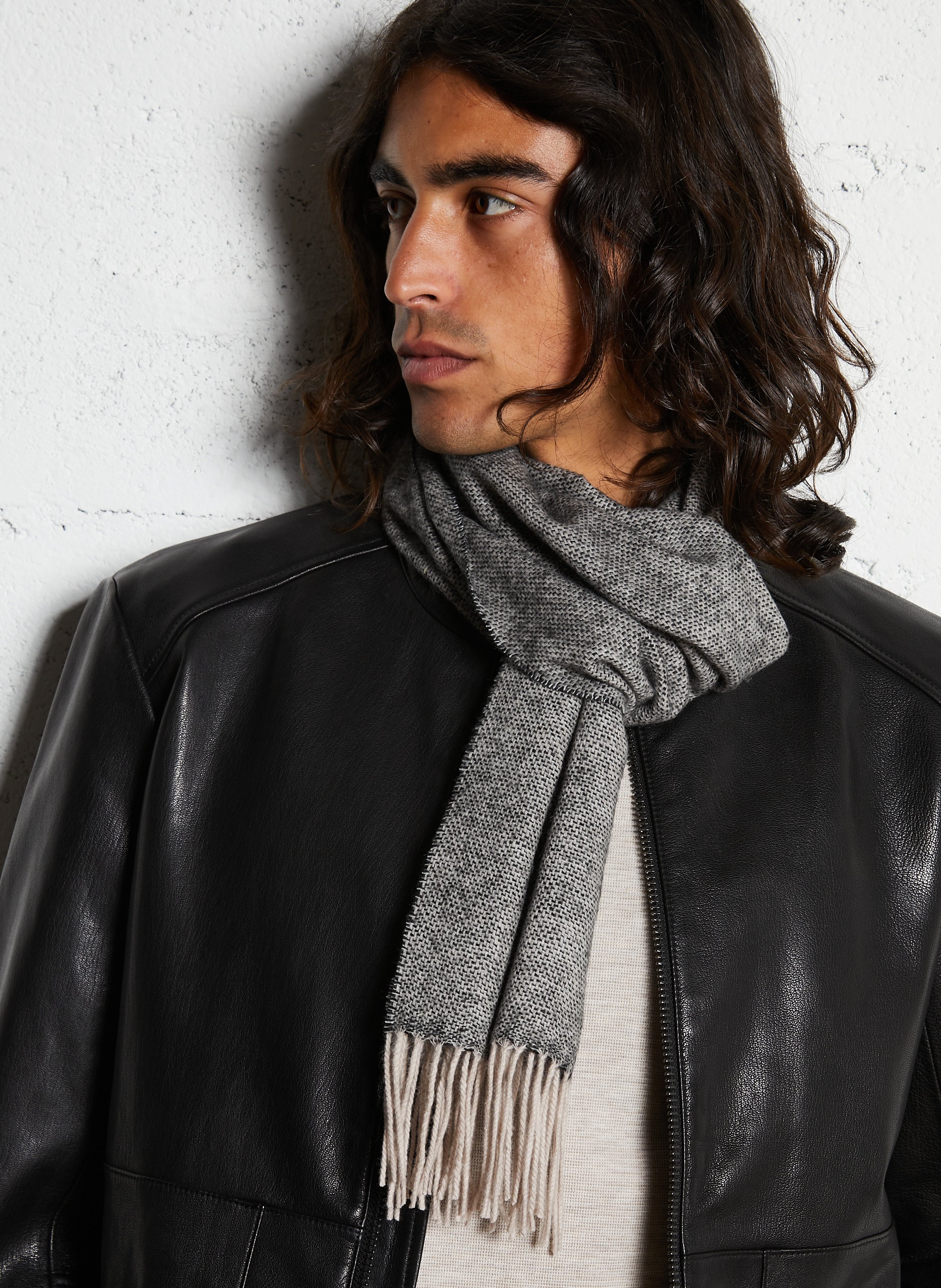 Schal mit Fransen aus Wollmischung IKKS Braun