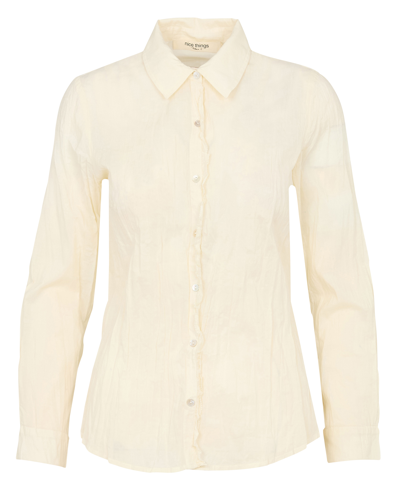 Chemise droite froissée en coton NICE THINGS Beige