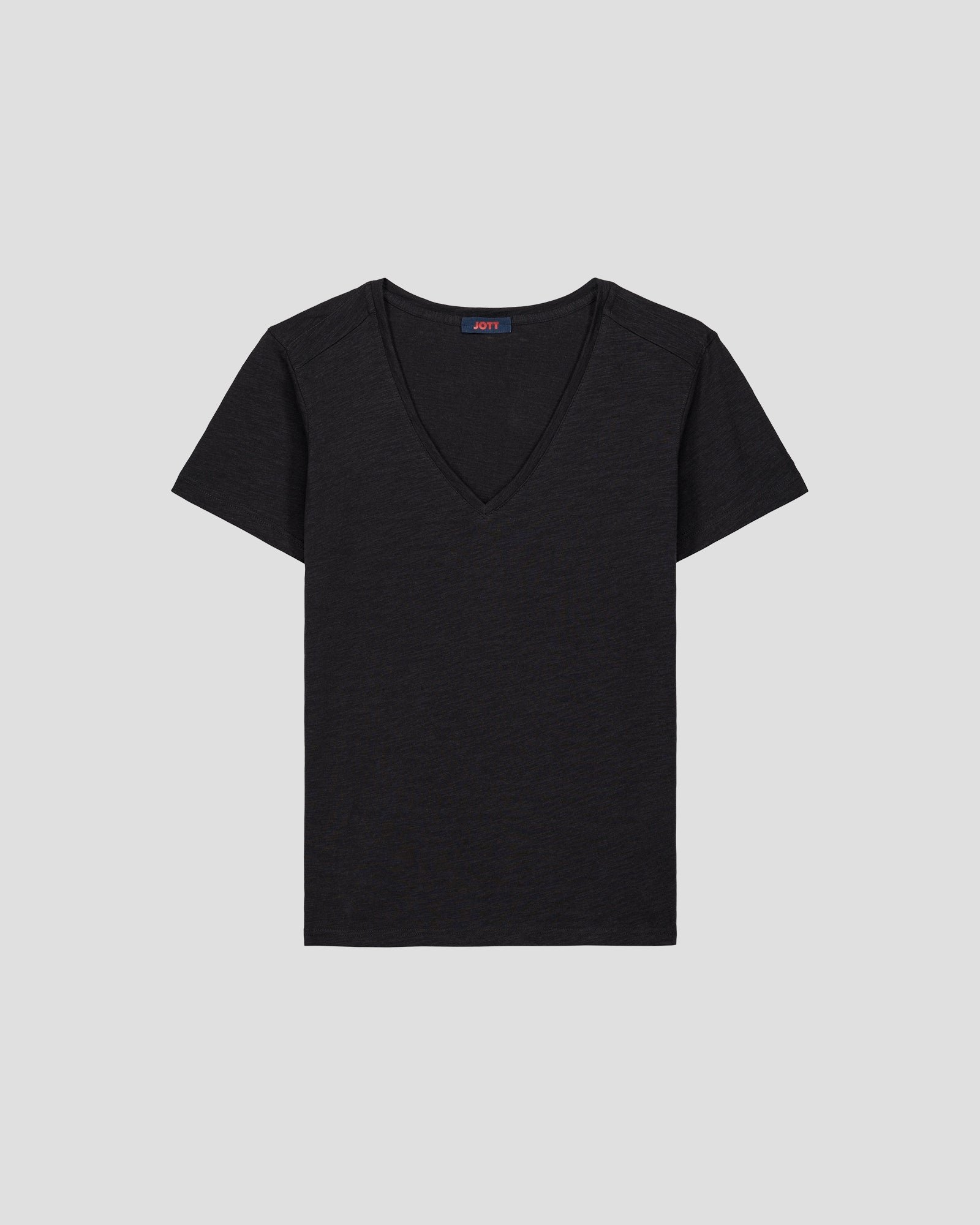 Women's V-neck cotton T-shirt Sonia JOTT Black