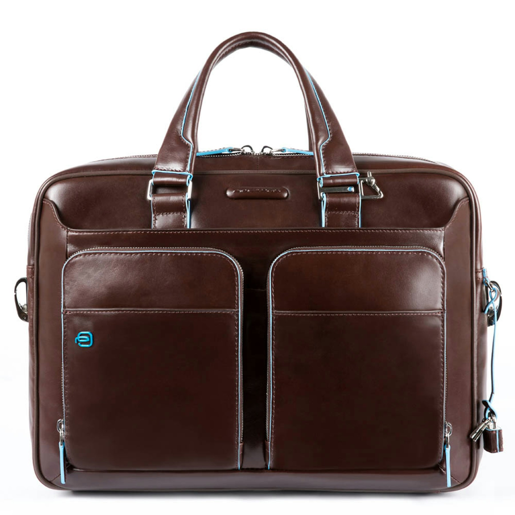 Leather laptop bag PIQUADRO Brown