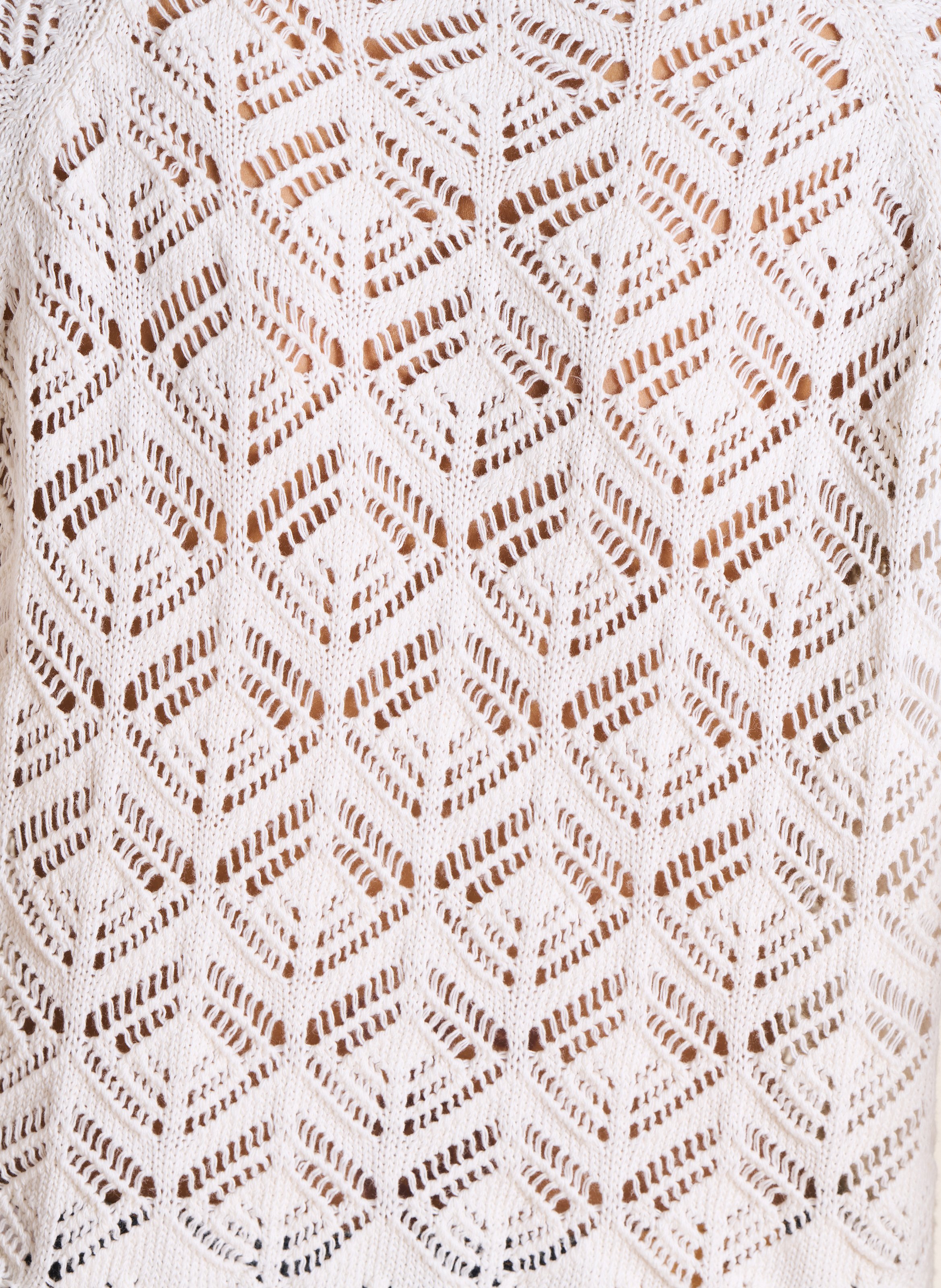 Openwork knit straight cardigan LA FEE MARABOUTEE White