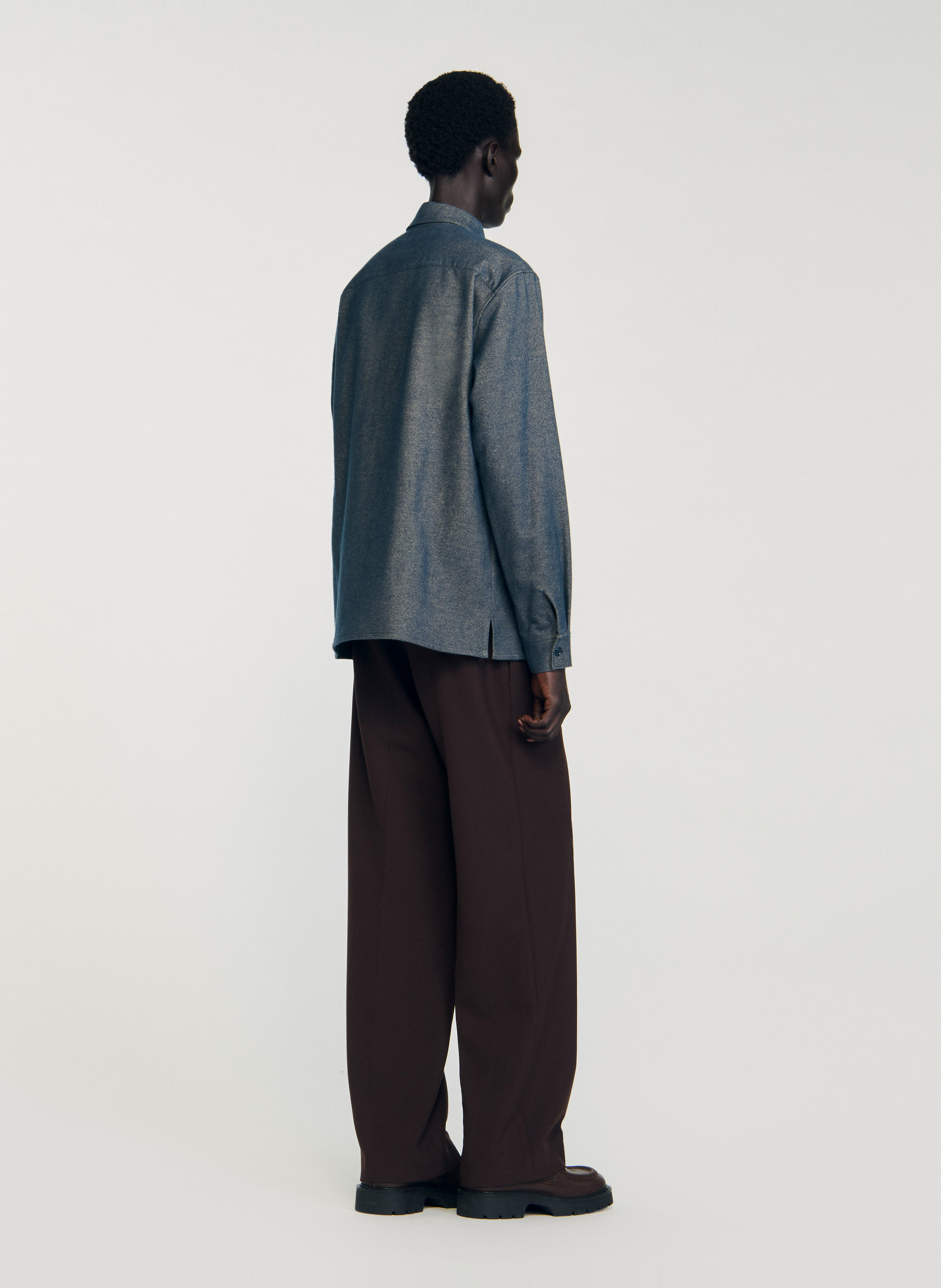 Cotton shirt with classic collar SANDRO Blue