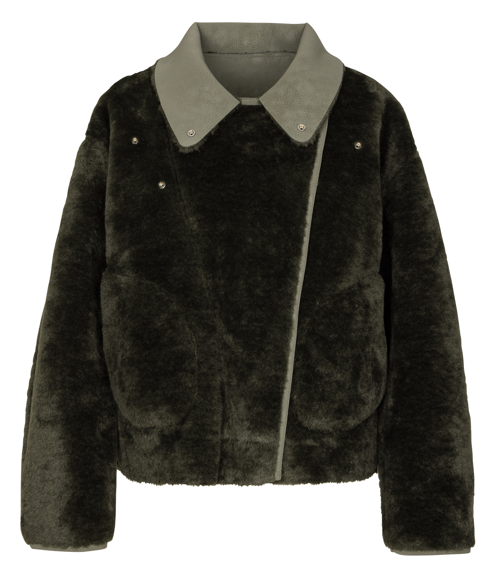 Wijde effen zip-up jas BELLEROSE Bruin