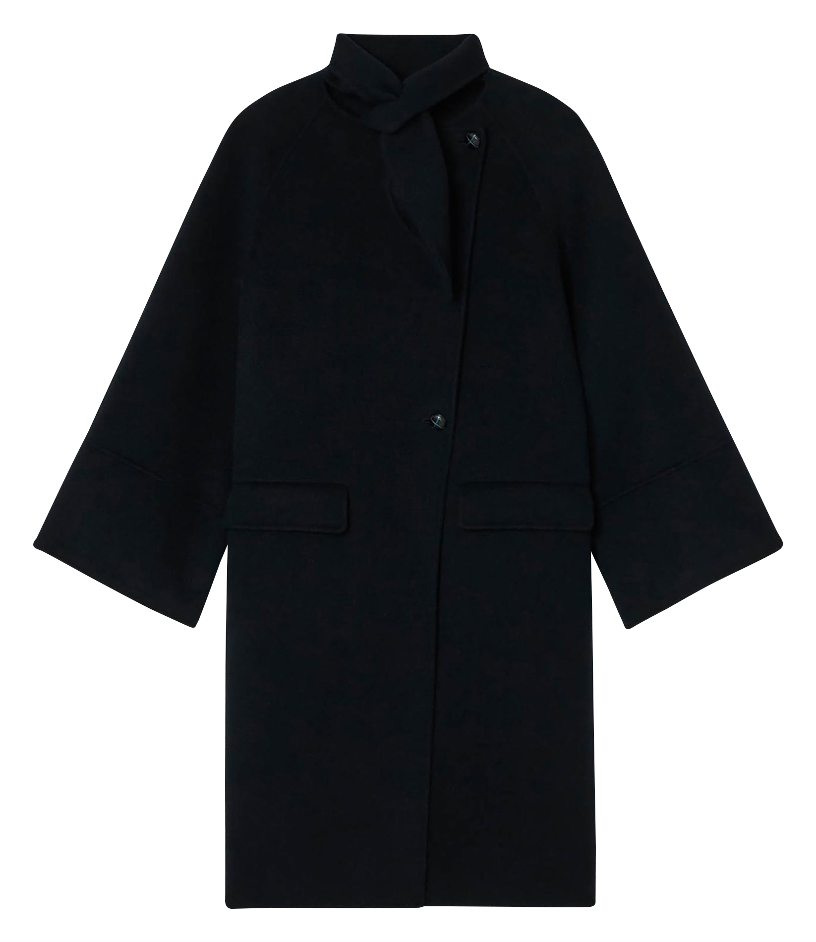 Cappotto dritto collo alto in lana mélange TARA JARMON Blu