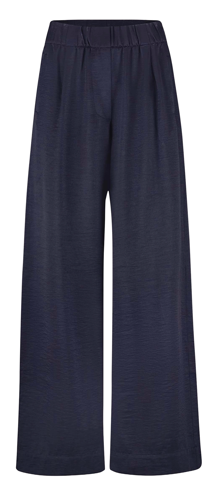Pantalon large taille haute satiné BY BAR Bleu