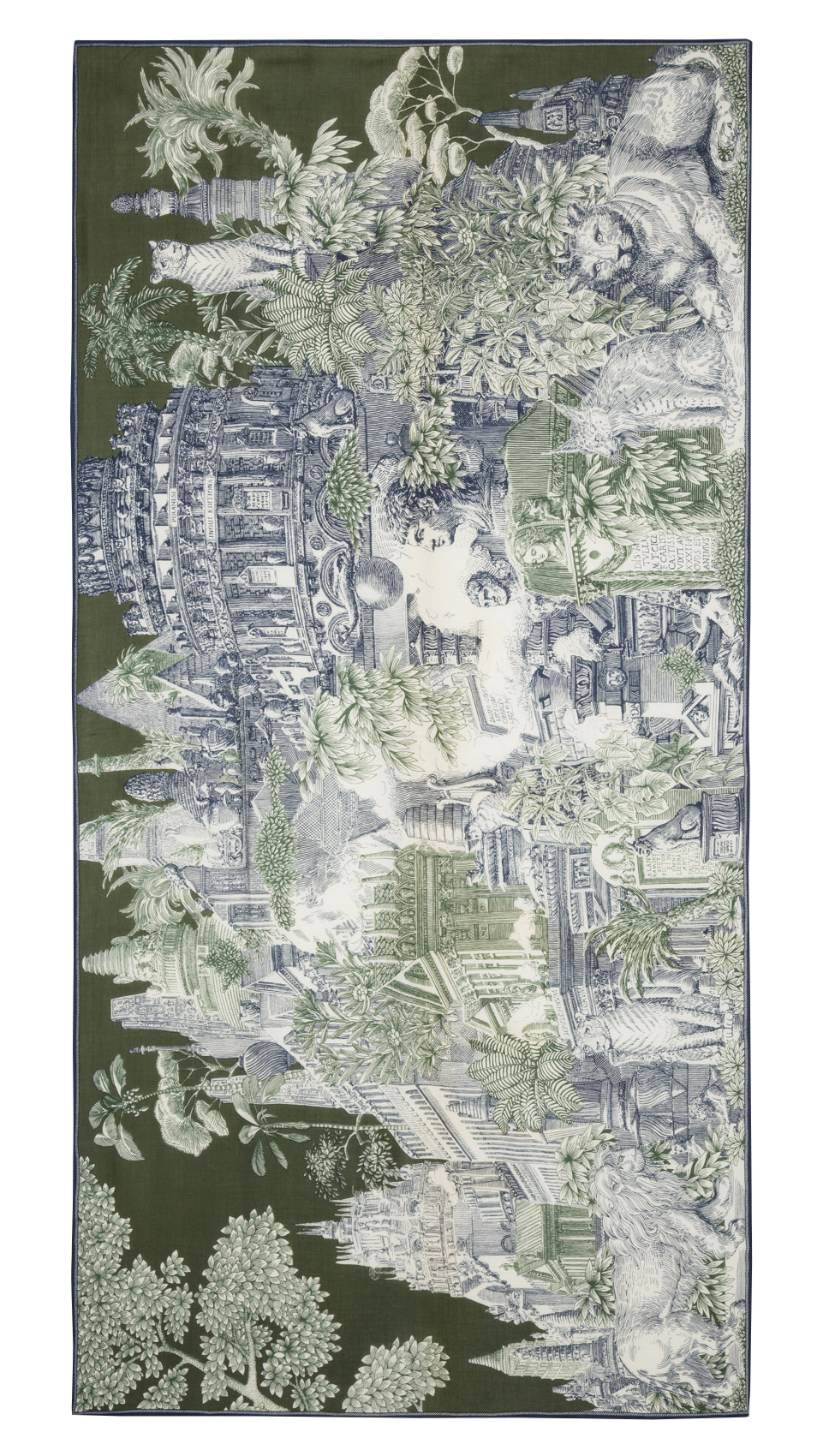 Schal aus gemischter Wolle und Seide mit Druck INOUI EDITIONS Khaki