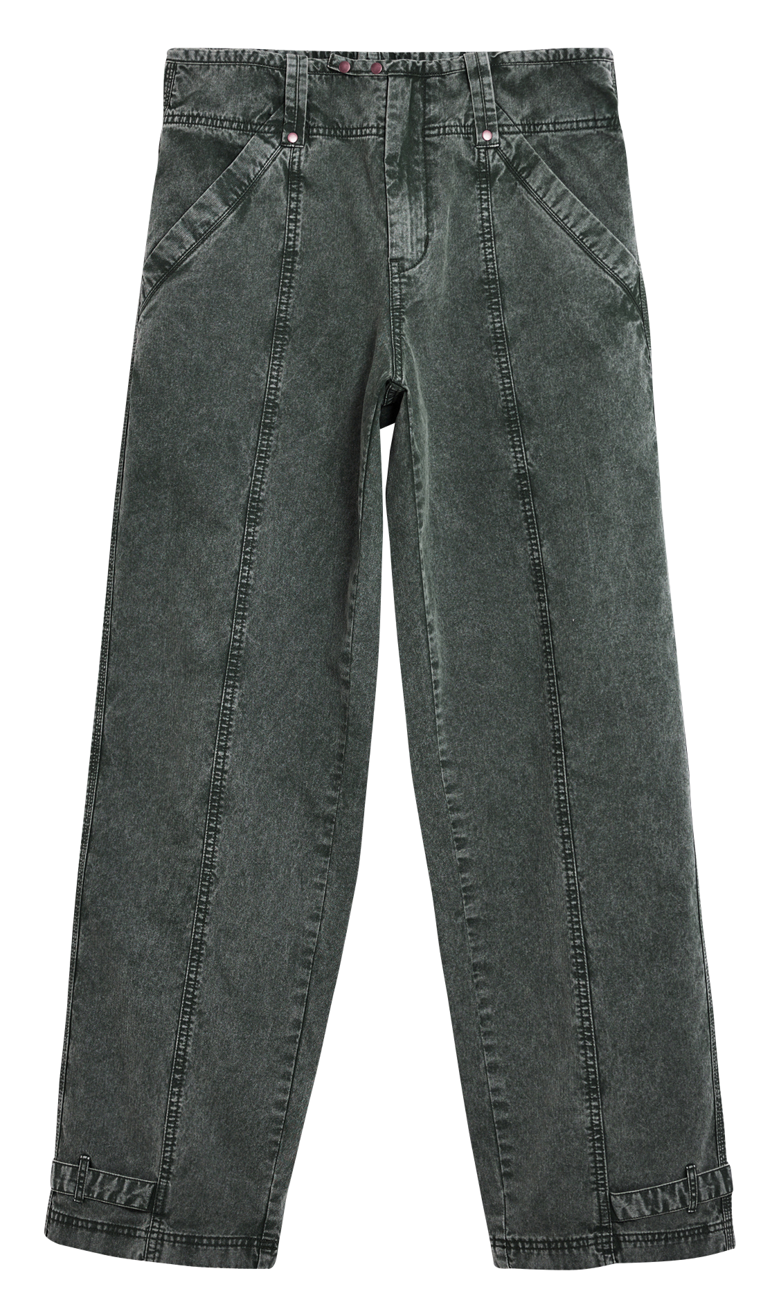Straight leg jeans with seam details DESIGUAL Green