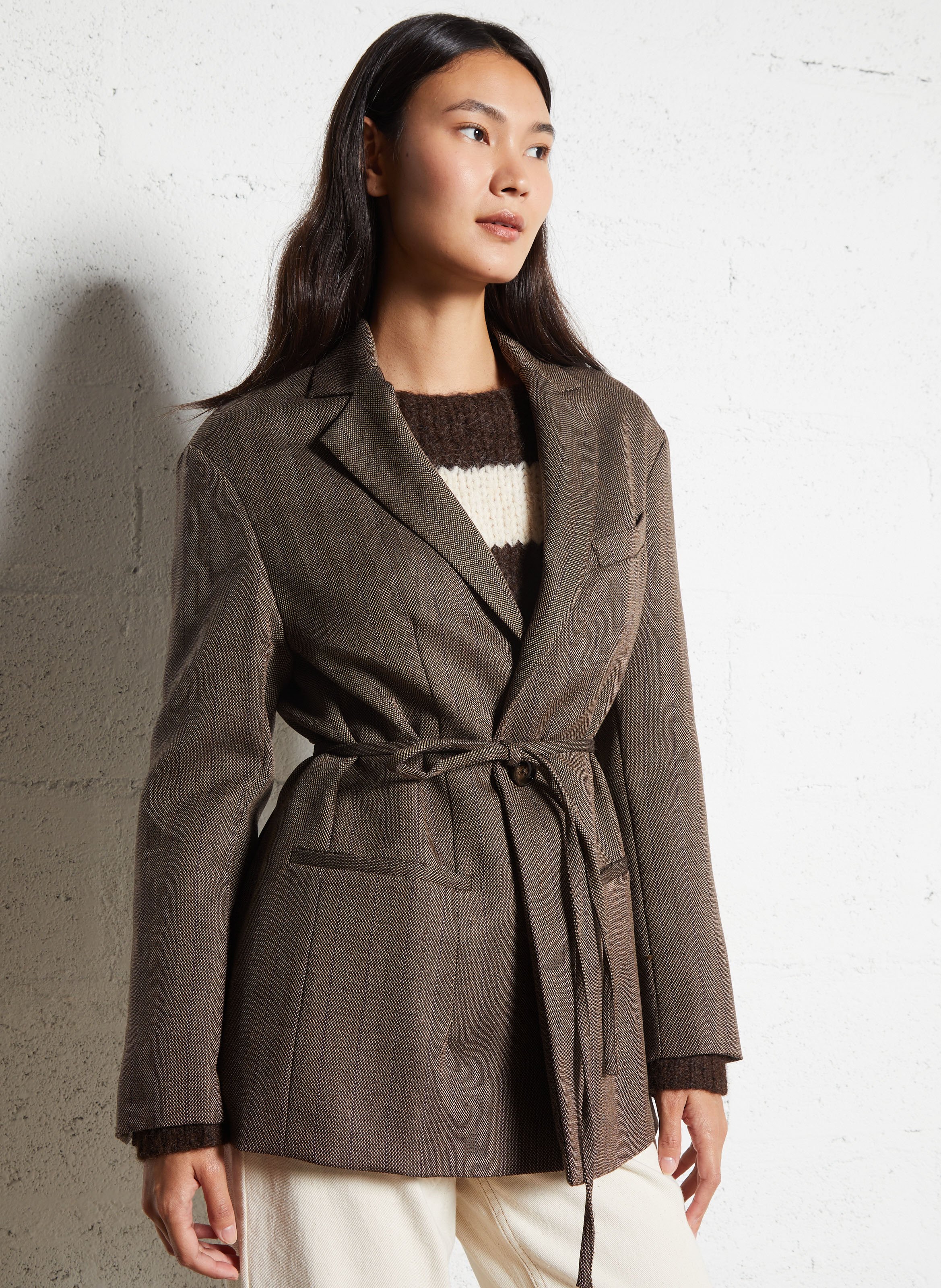 Veste de tailleur en laine  MOMONI Marron