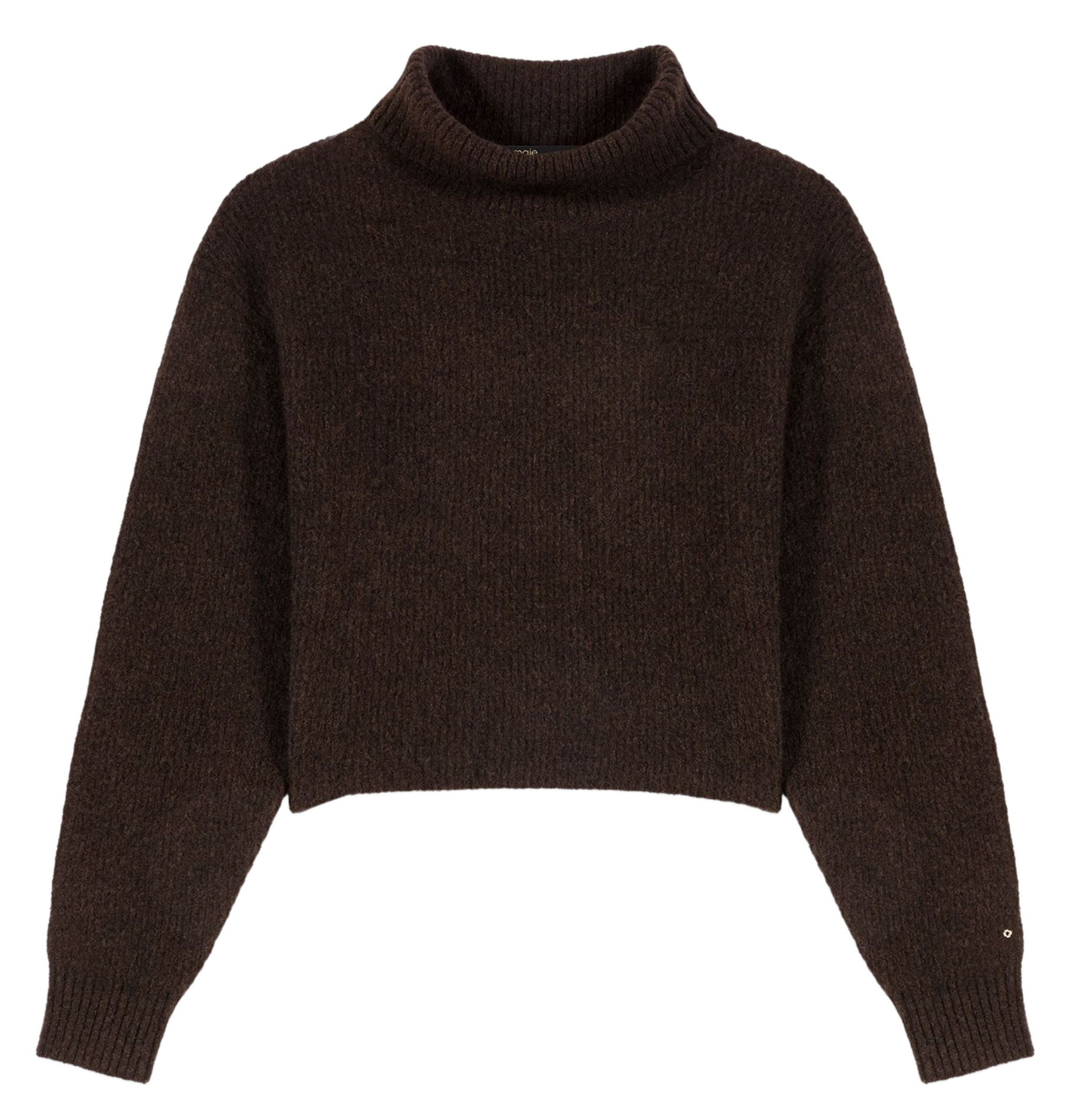 Pull col roulé en laine mélangé MAJE Marron