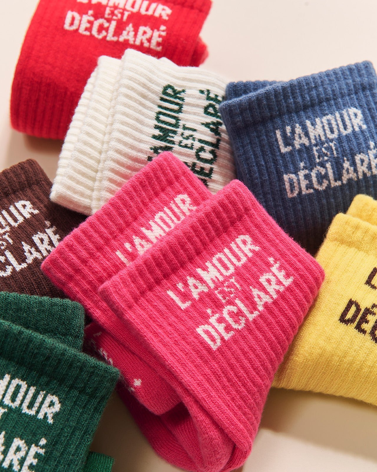 Les chaussettes l'amour est déclaré EMOI EMOI Jaune
