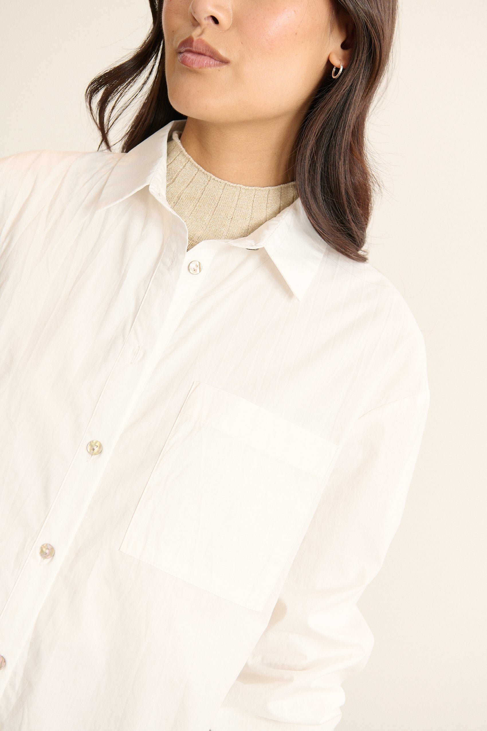 Oversized long-sleeve shirt GARANCE PARIS White