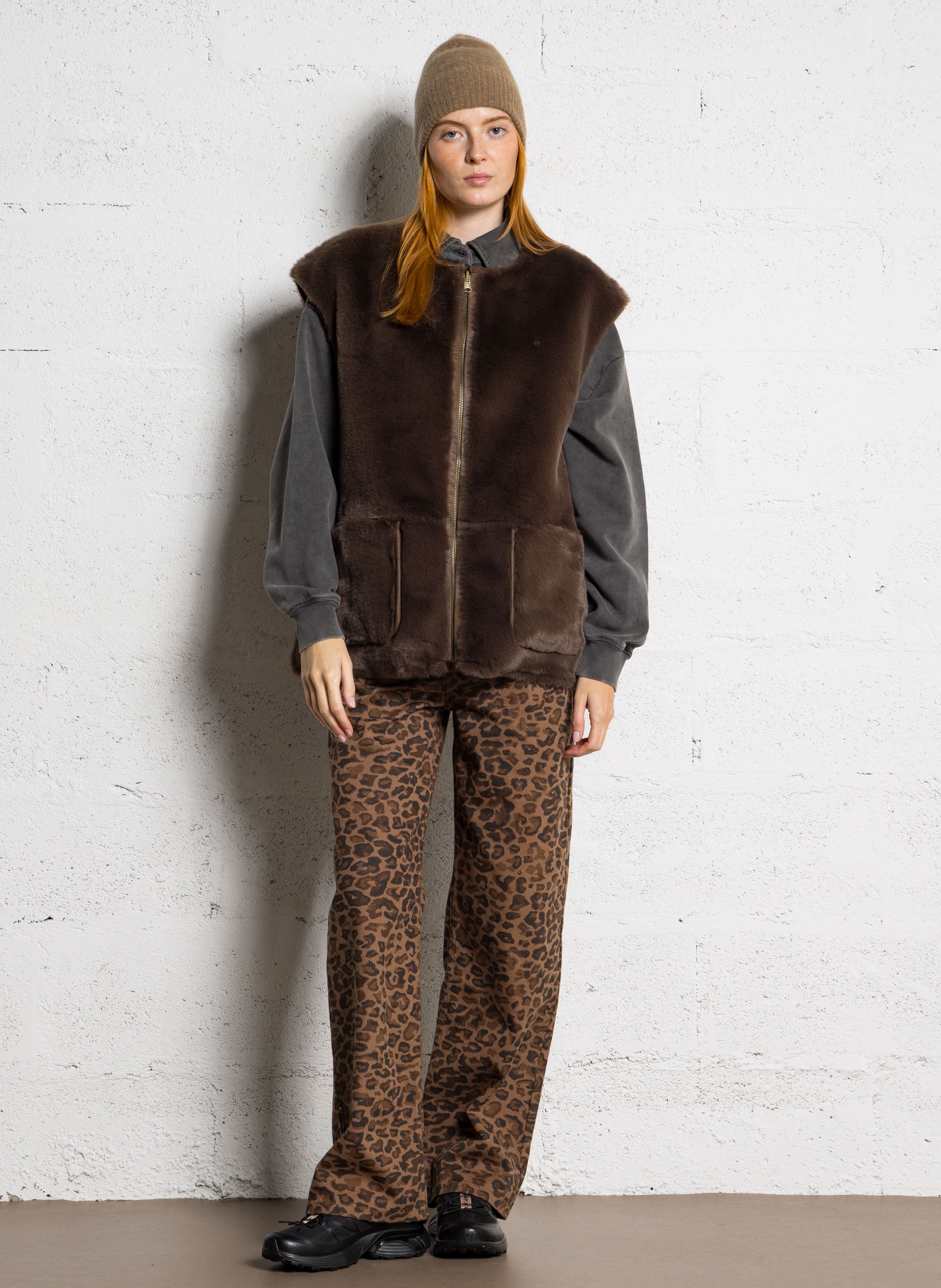 Wide cotton trousers  THE TINY BIG SISTER Brown