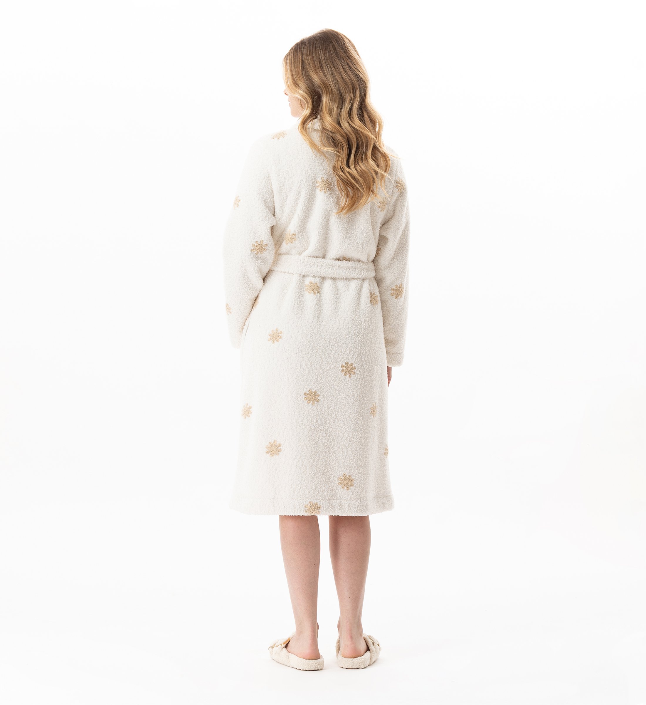 Crossed patterned dressing gown Beige