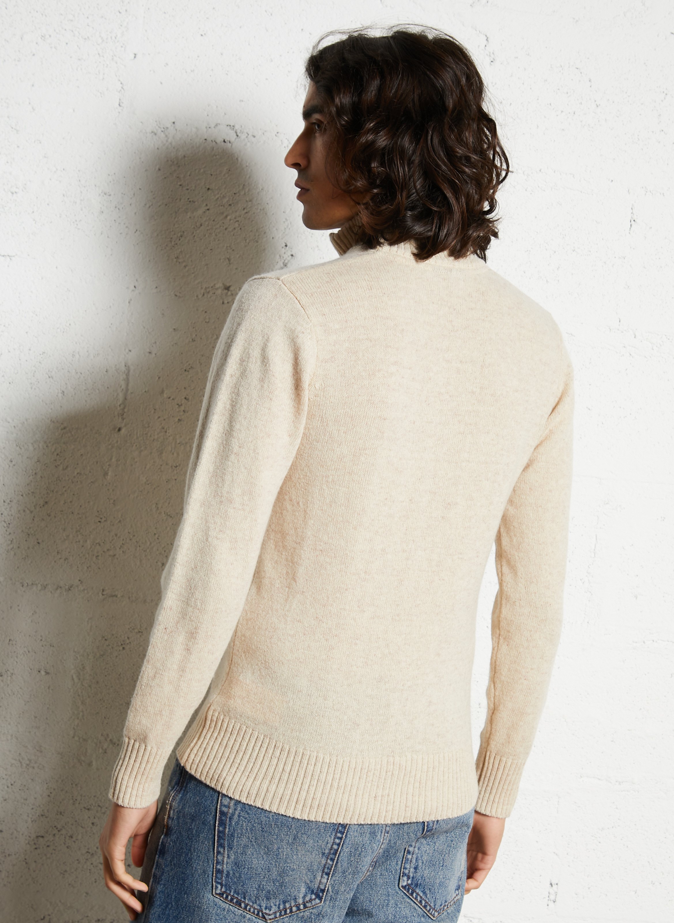 High-neck sweater SOLID Beige