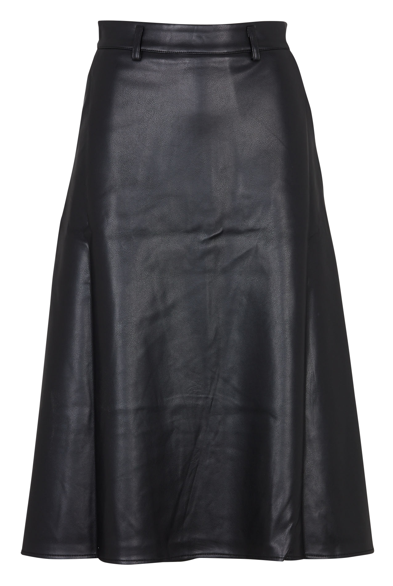 Jupe midi évasée effet cuir KOOKAI Noir