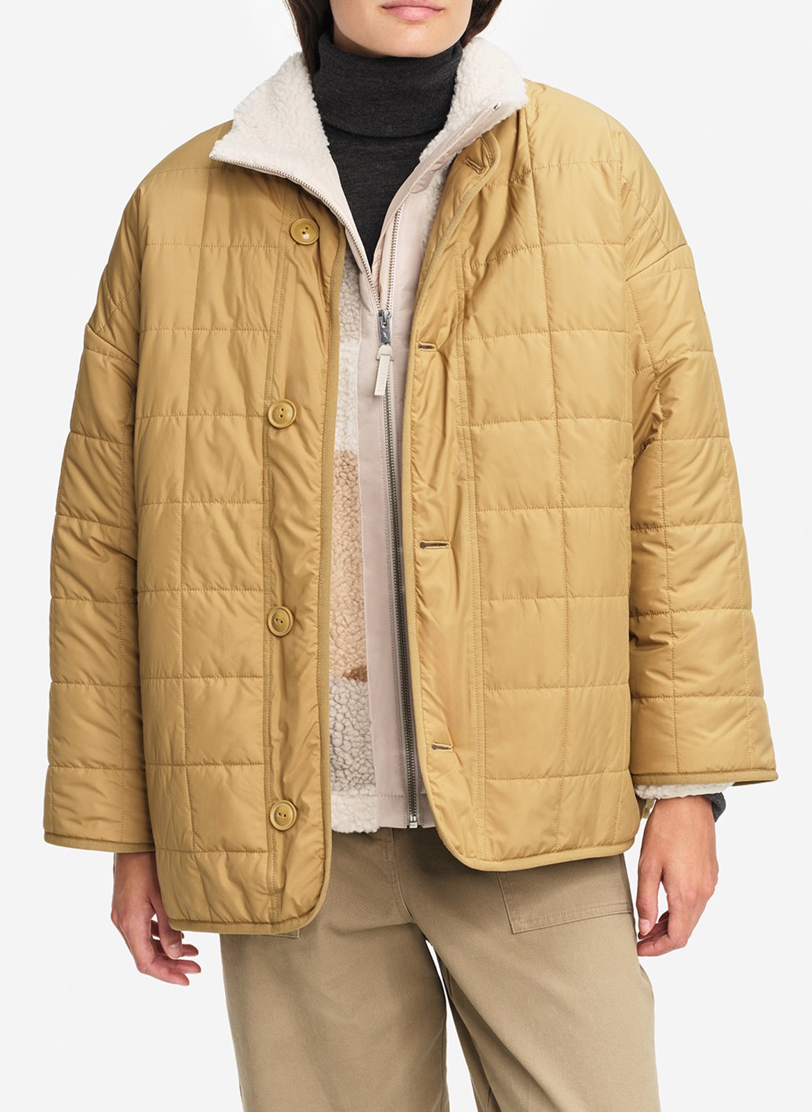 Reversible round neck jacket AIGLE Green