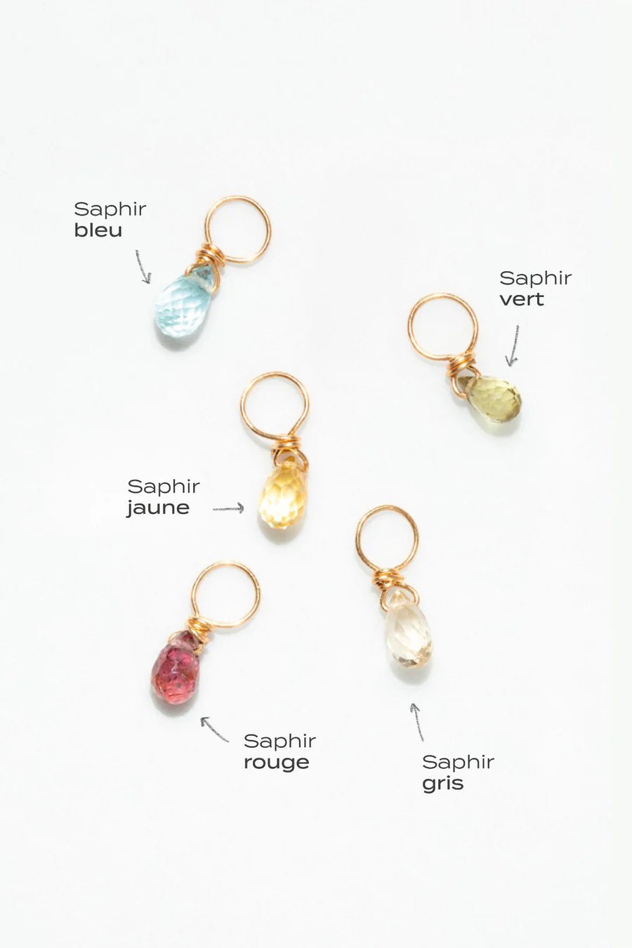 Mia Chain Earrings Essential 18k Gold Sapphire YAY Yellow