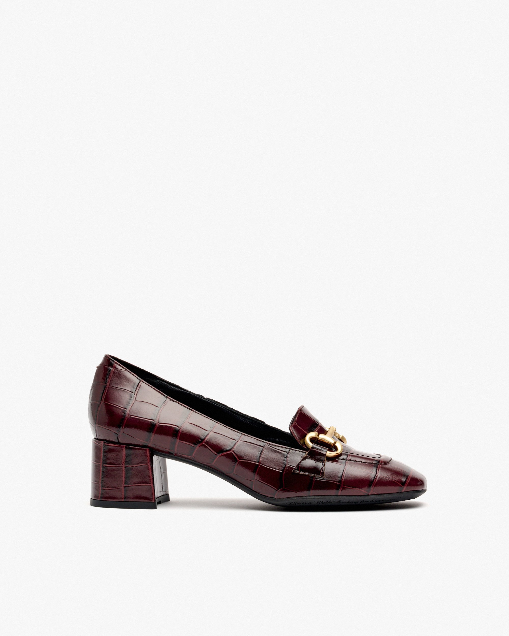 Burgundy embossed leather heels PEDRO MIRALLES Red