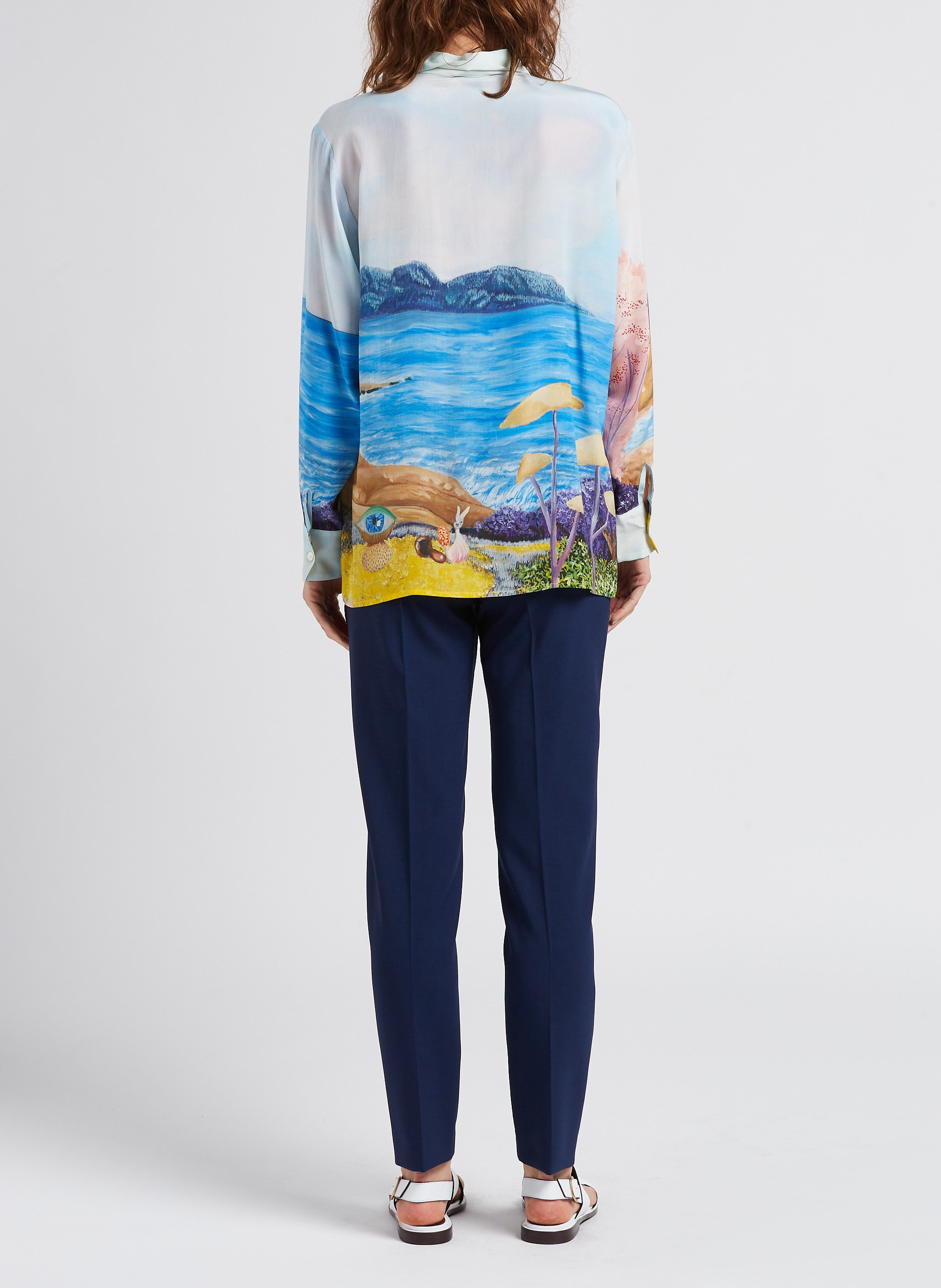 Pantalon à pinces 7/8ème en laine  PAUL SMITH Bleu