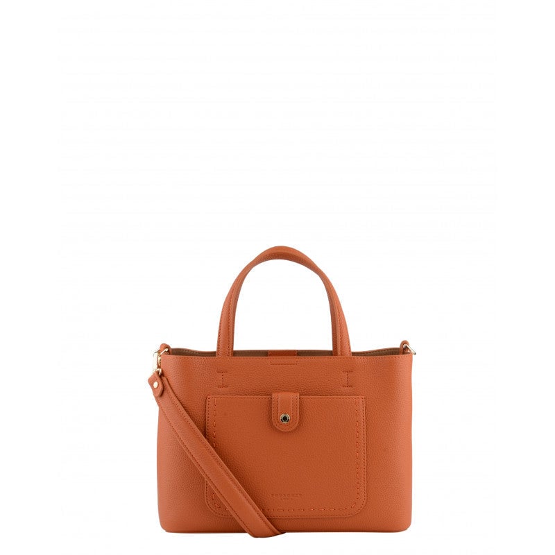 Handbag - cowhide leather POURCHET Orange