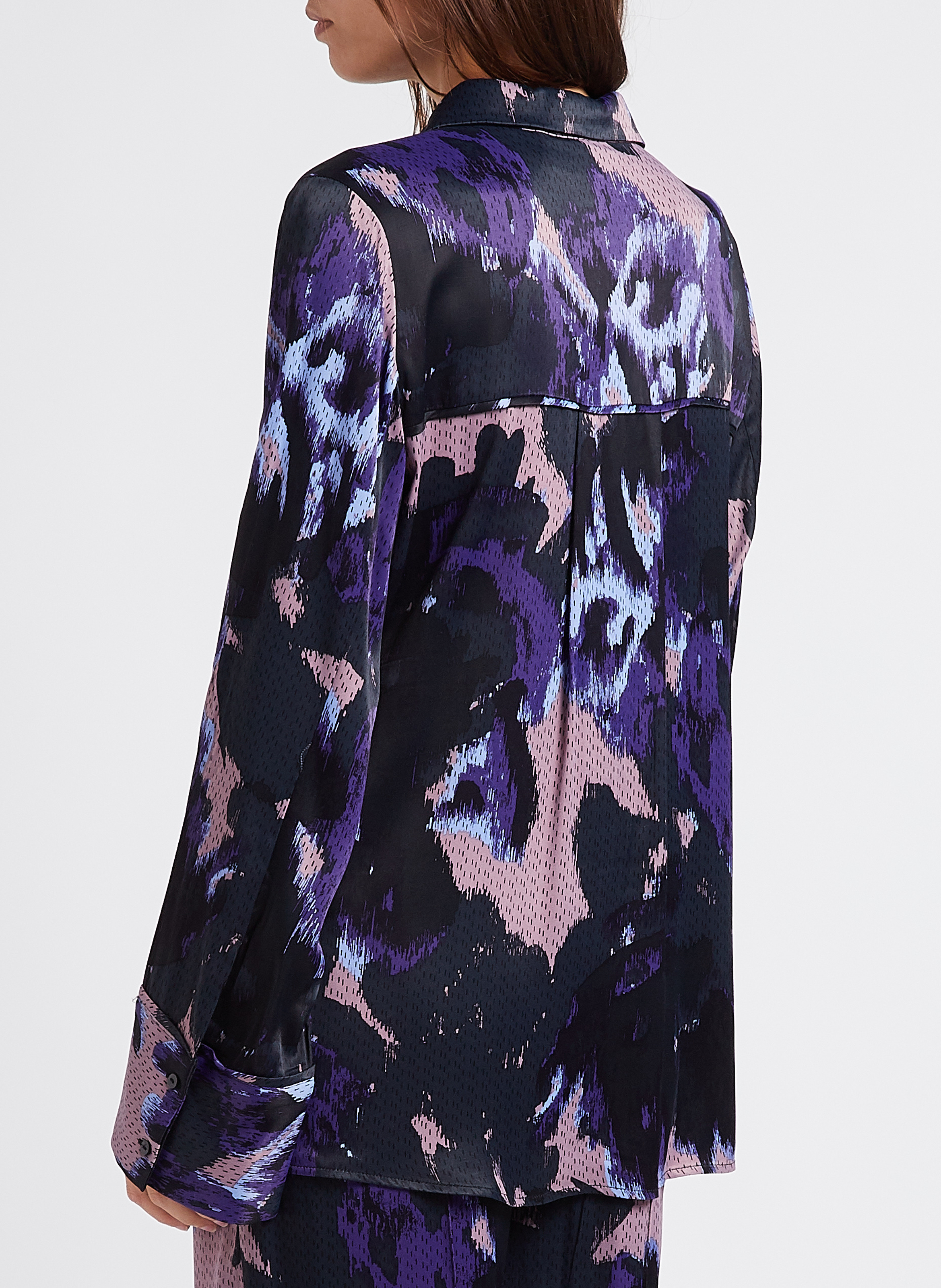 Bluse mit klassischem Kragen und Print VILA Blau