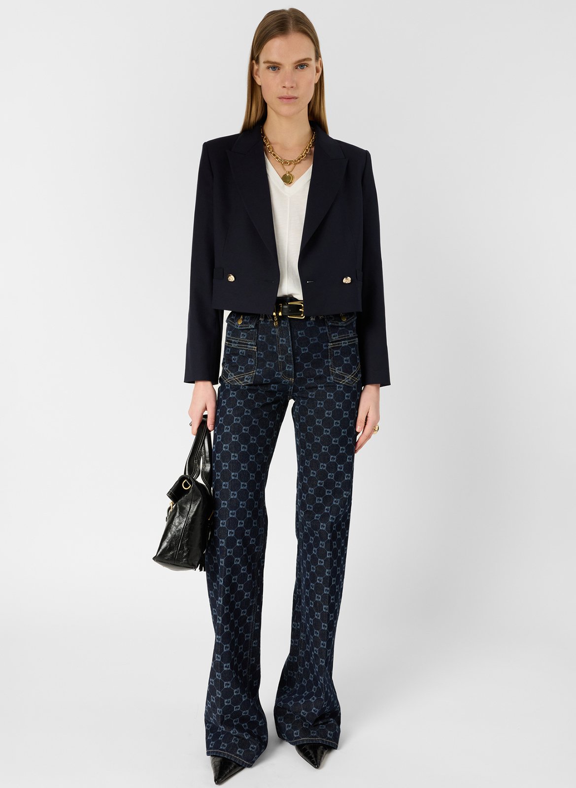 Tee-shirt droit col V en coton GERARD DAREL Blanc