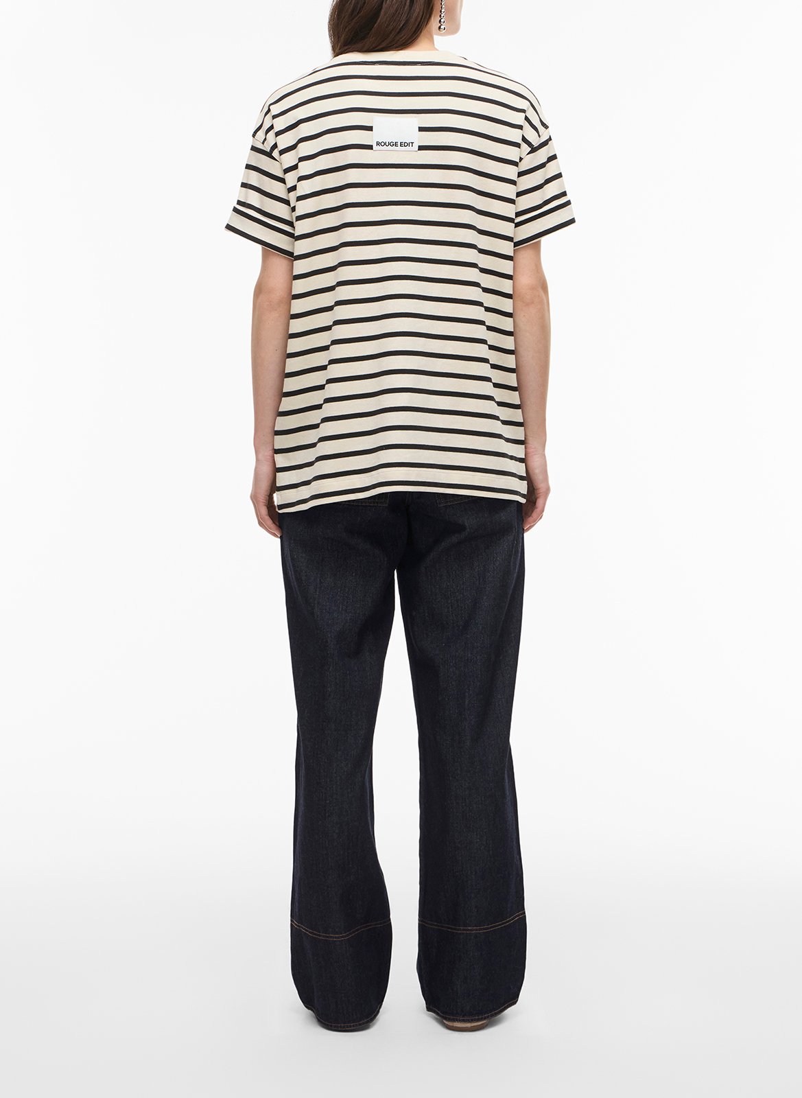 Jean large taille mi-haute ROUGE EDIT Bleu