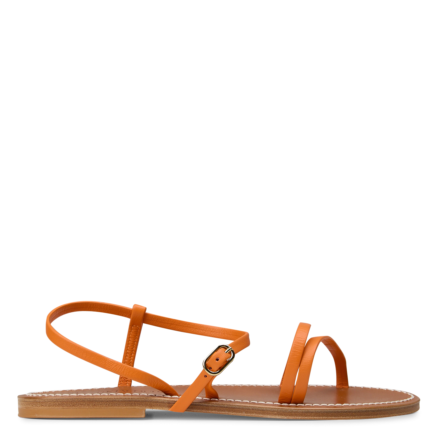 Sandales plates en cuir K JACQUES Orange